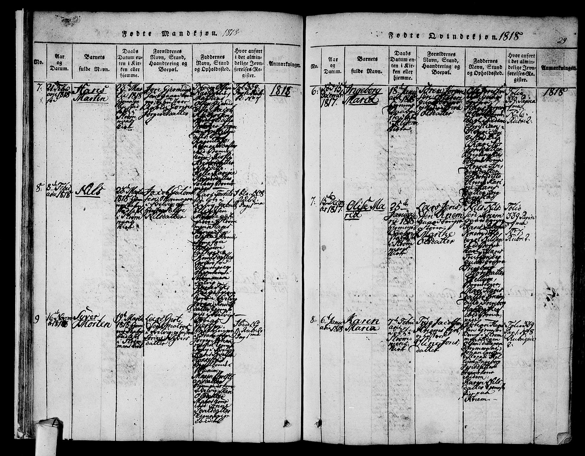 Hurum kirkebøker, AV/SAKO-A-229/F/Fa/L0009: Ministerialbok nr. 9, 1816-1826, s. 29