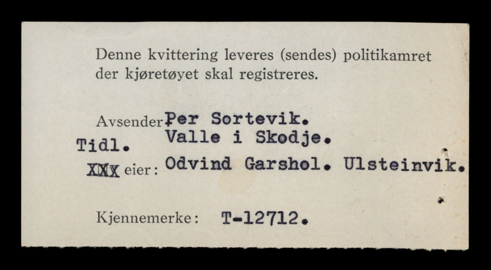 Møre og Romsdal vegkontor - Ålesund trafikkstasjon, SAT/A-4099/F/Fe/L0035: Registreringskort for kjøretøy T 12653 - T 12829, 1927-1998, s. 1173