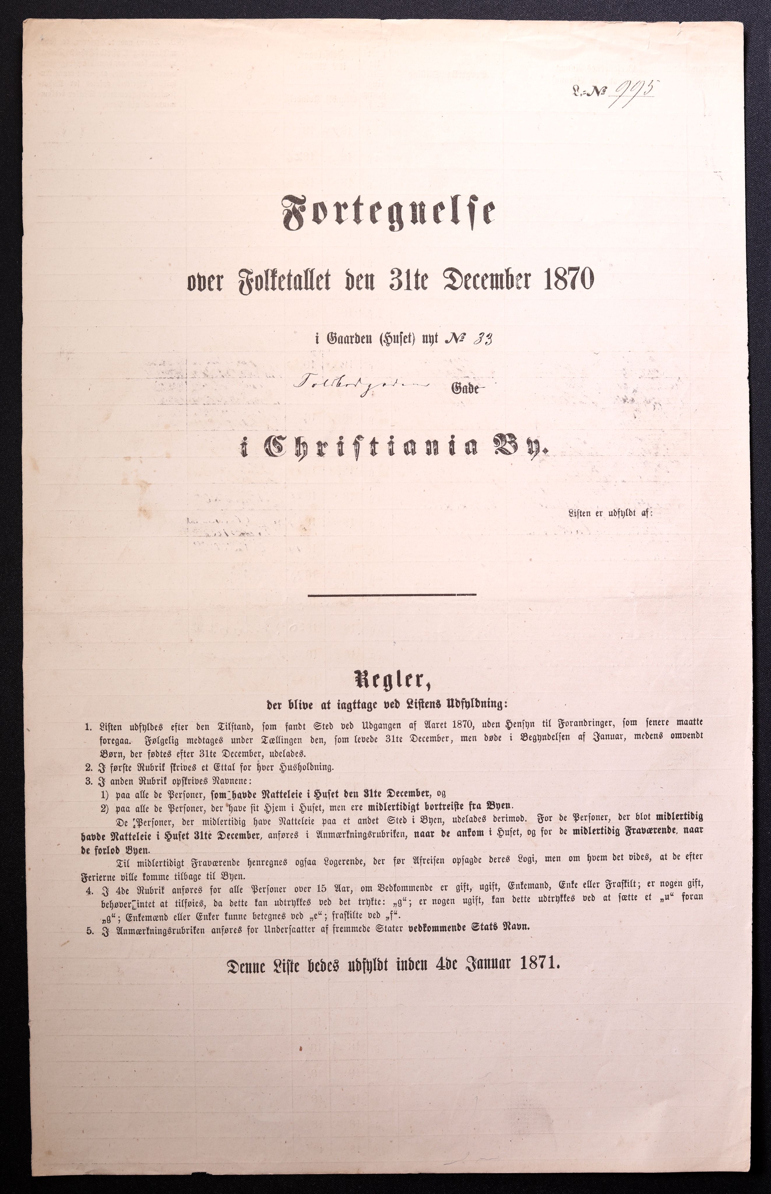 RA, Folketelling 1870 for 0301 Kristiania kjøpstad, 1870, s. 4310