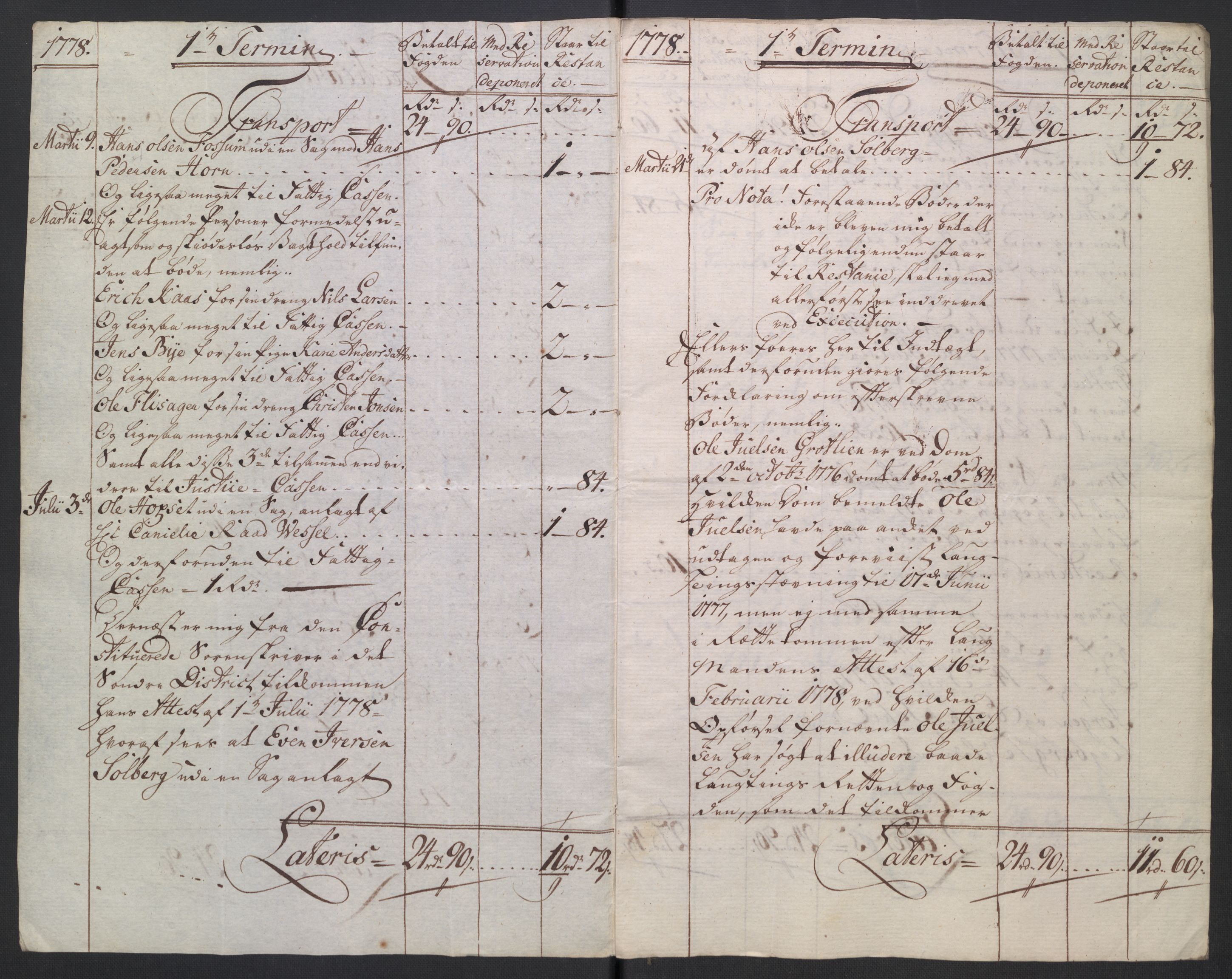 Rentekammeret inntil 1814, Reviderte regnskaper, Mindre regnskaper, AV/RA-EA-4068/Rb/L0014: Opplands amt, 1771-1779, s. 530