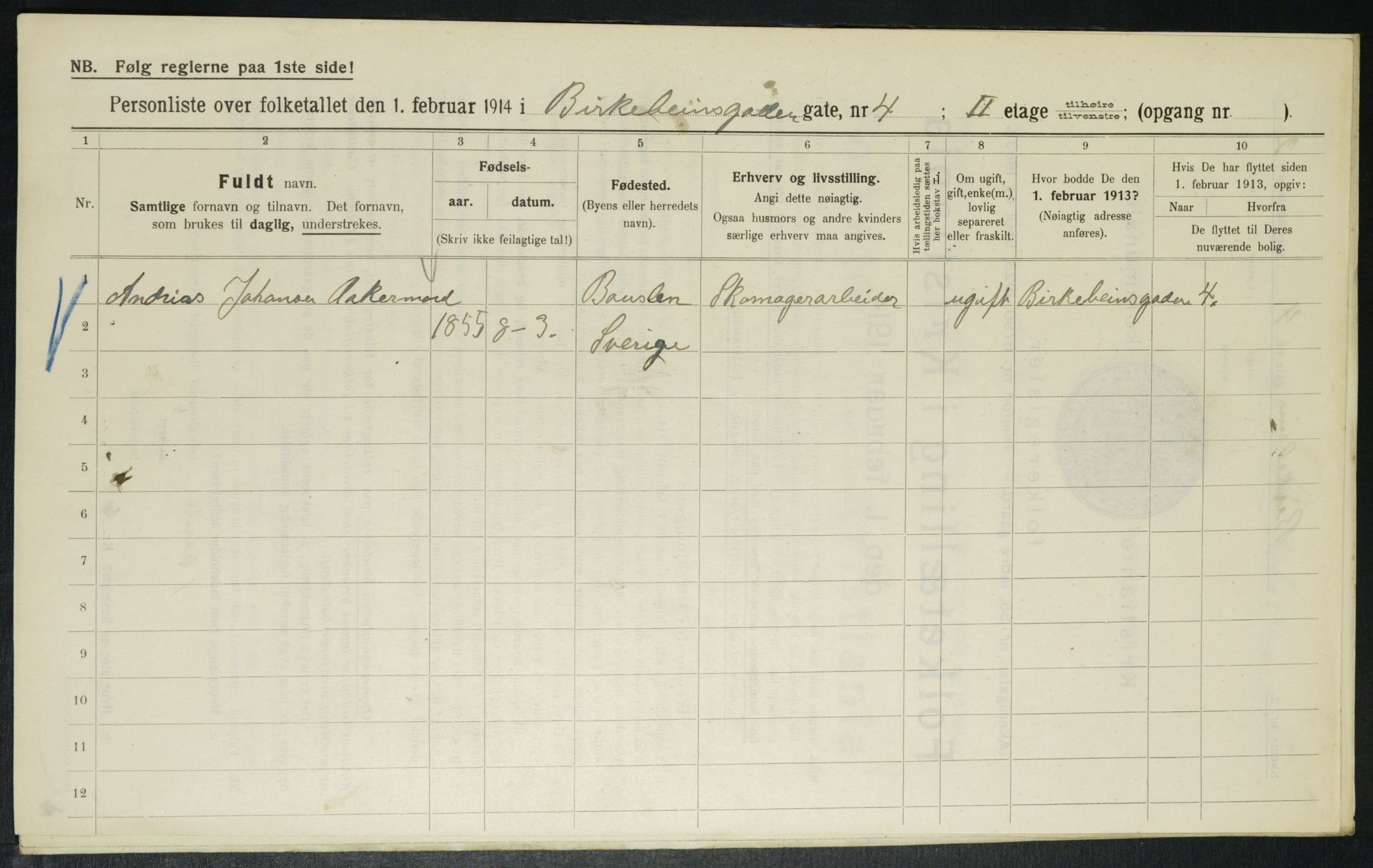 OBA, Kommunal folketelling 1.2.1914 for Kristiania, 1914, s. 4930