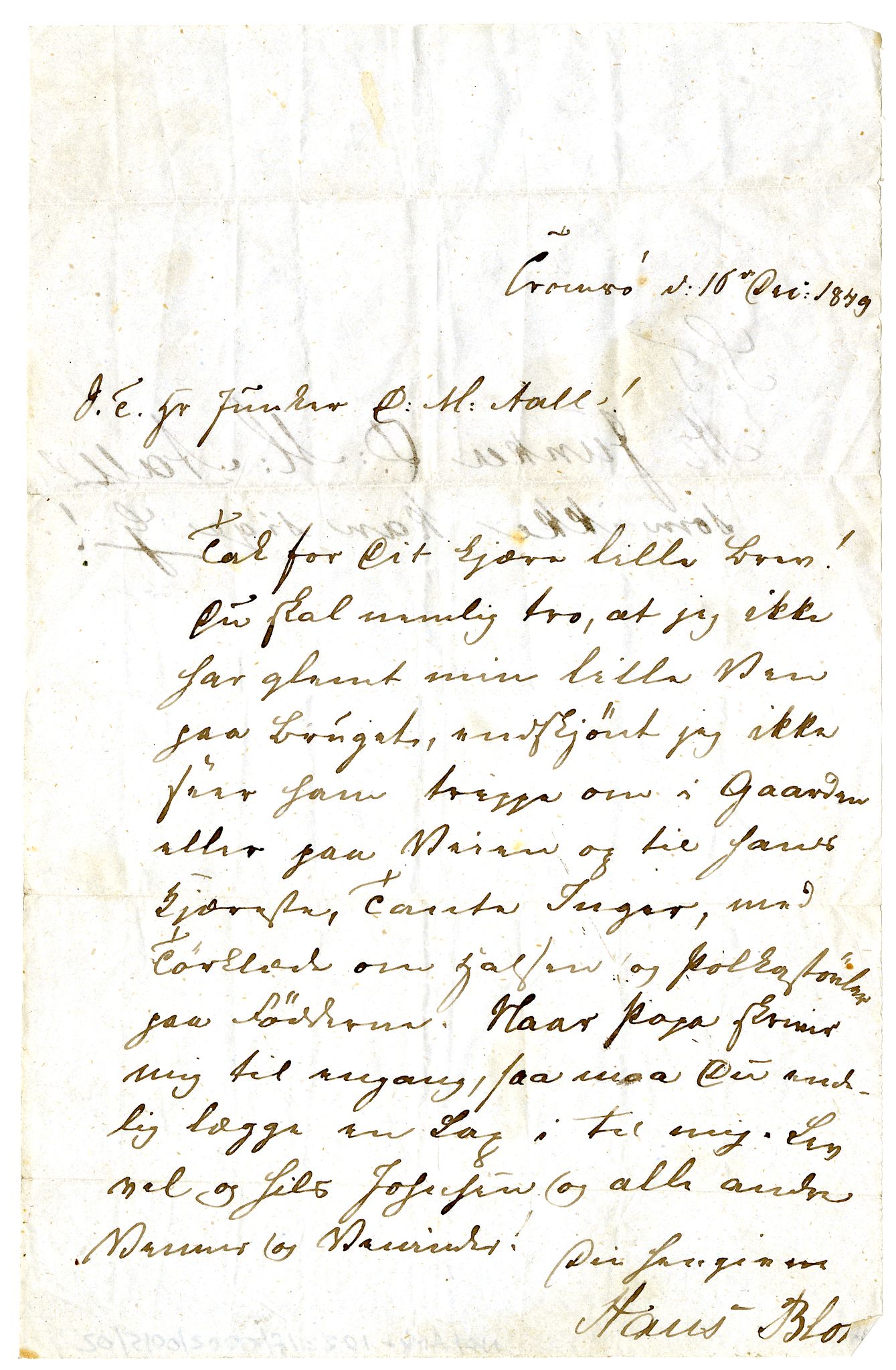 Diderik Maria Aalls brevsamling, NF/Ark-1023/F/L0002: D.M. Aalls brevsamling. B - C, 1799-1889, s. 38