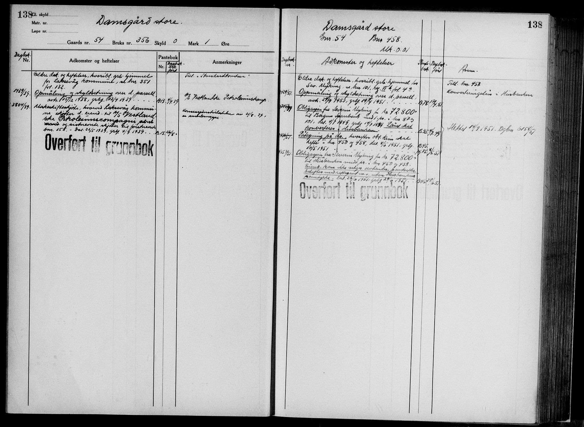 Midhordland sorenskriveri, AV/SAB-A-3001/1/G/Ga/Gab/L0117: Panteregister nr. II.A.b.117, s. 138