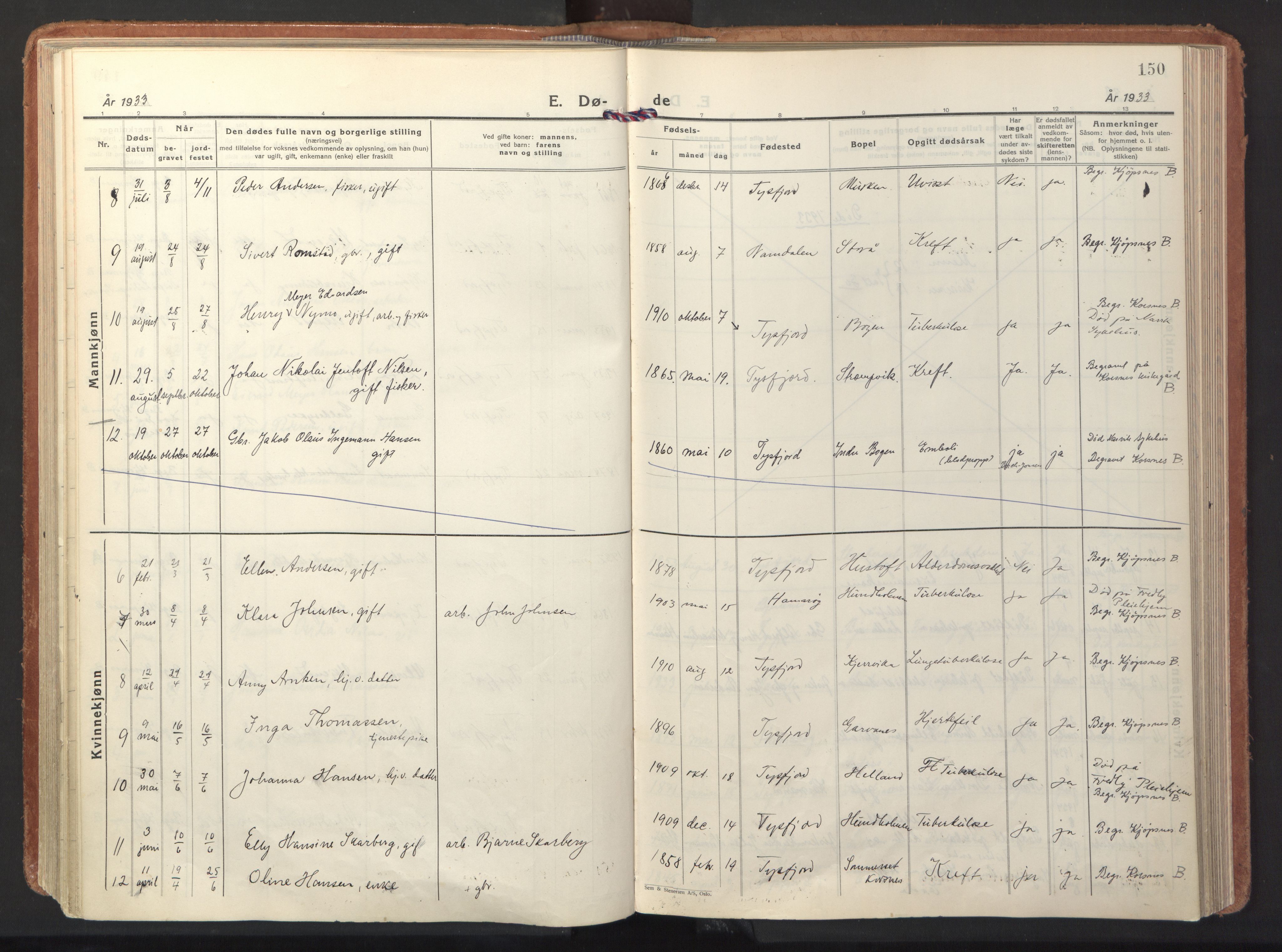 Ministerialprotokoller, klokkerbøker og fødselsregistre - Nordland, AV/SAT-A-1459/861/L0874: Ministerialbok nr. 861A09, 1932-1939, s. 150