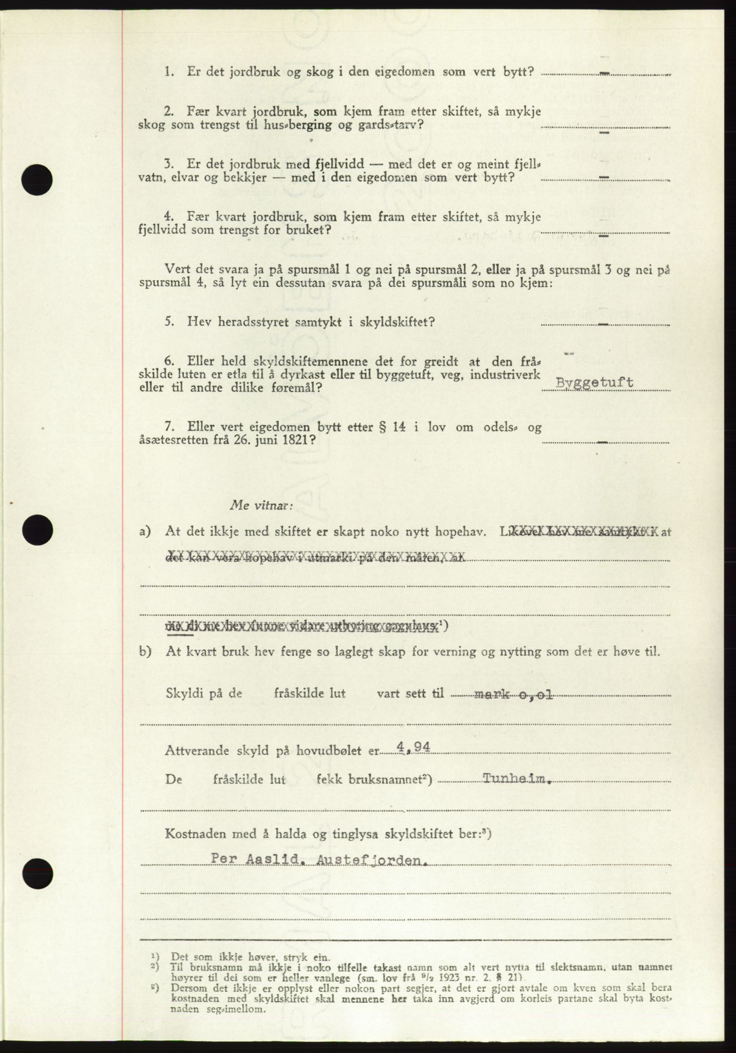 Søre Sunnmøre sorenskriveri, AV/SAT-A-4122/1/2/2C/L0082: Pantebok nr. 8A, 1948-1948, Dagboknr: 907/1948