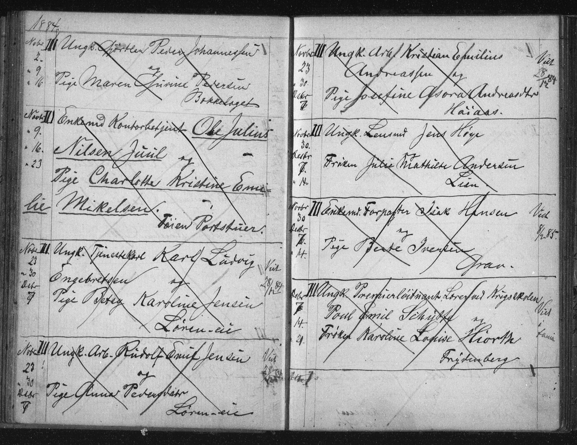 Østre Aker prestekontor Kirkebøker, SAO/A-10840/H/Ha/L0005: Lysningsprotokoll nr. I 5, 1879-1899