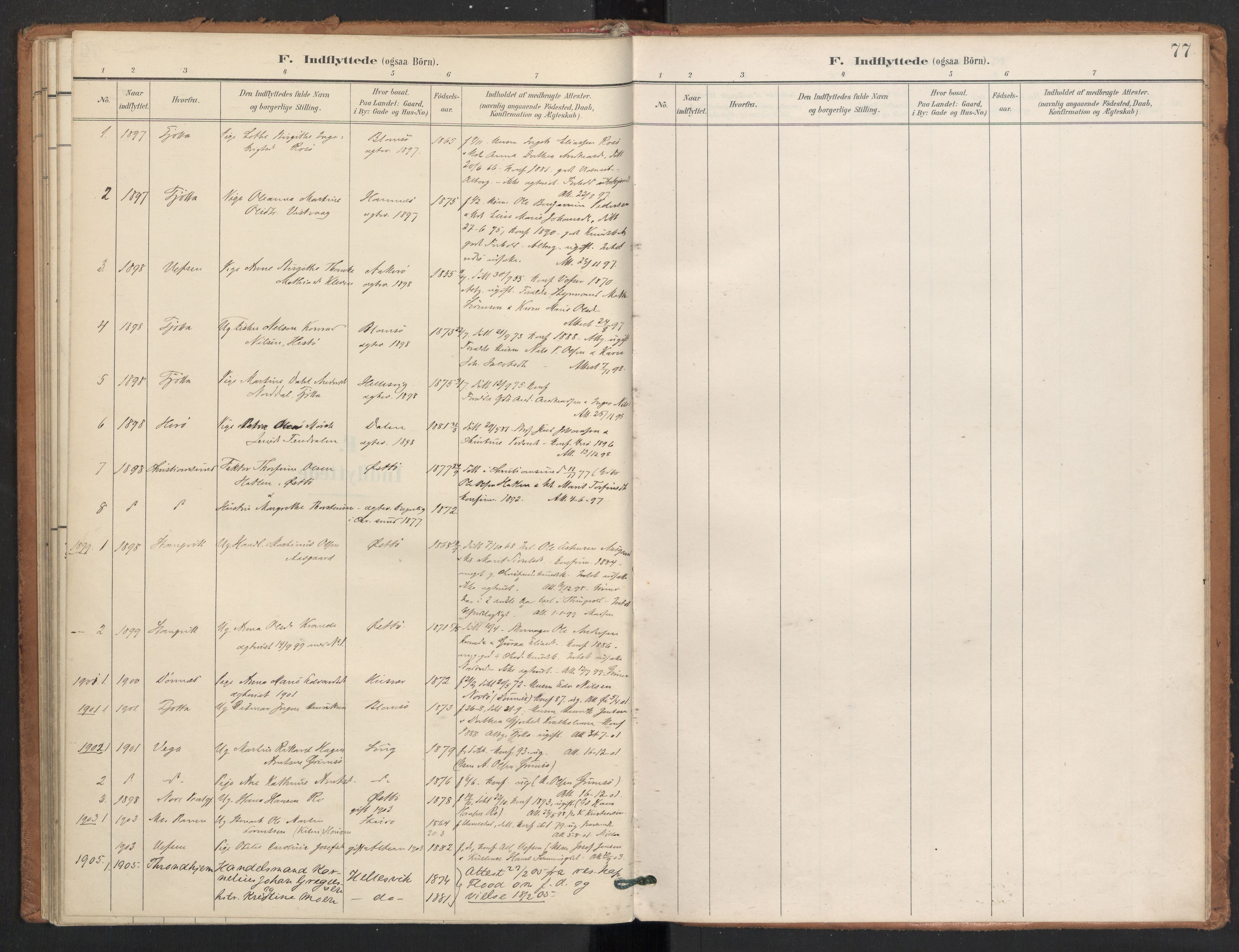 Ministerialprotokoller, klokkerbøker og fødselsregistre - Nordland, AV/SAT-A-1459/830/L0454: Ministerialbok nr. 830A18, 1897-1913, s. 77