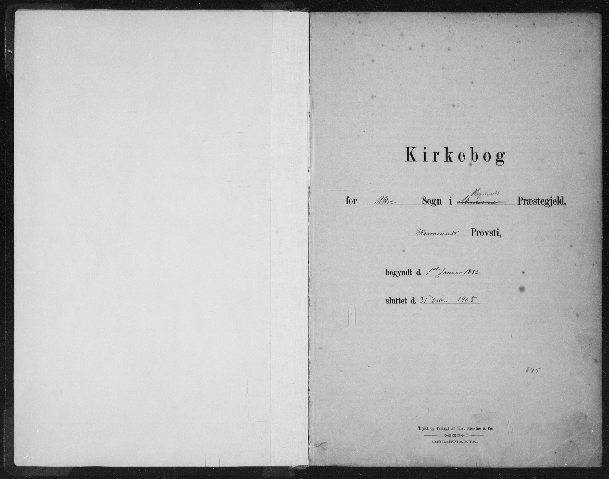 Kopervik sokneprestkontor, SAST/A-101850/H/Ha/Haa/L0004: Ministerialbok nr. A 4, 1882-1905