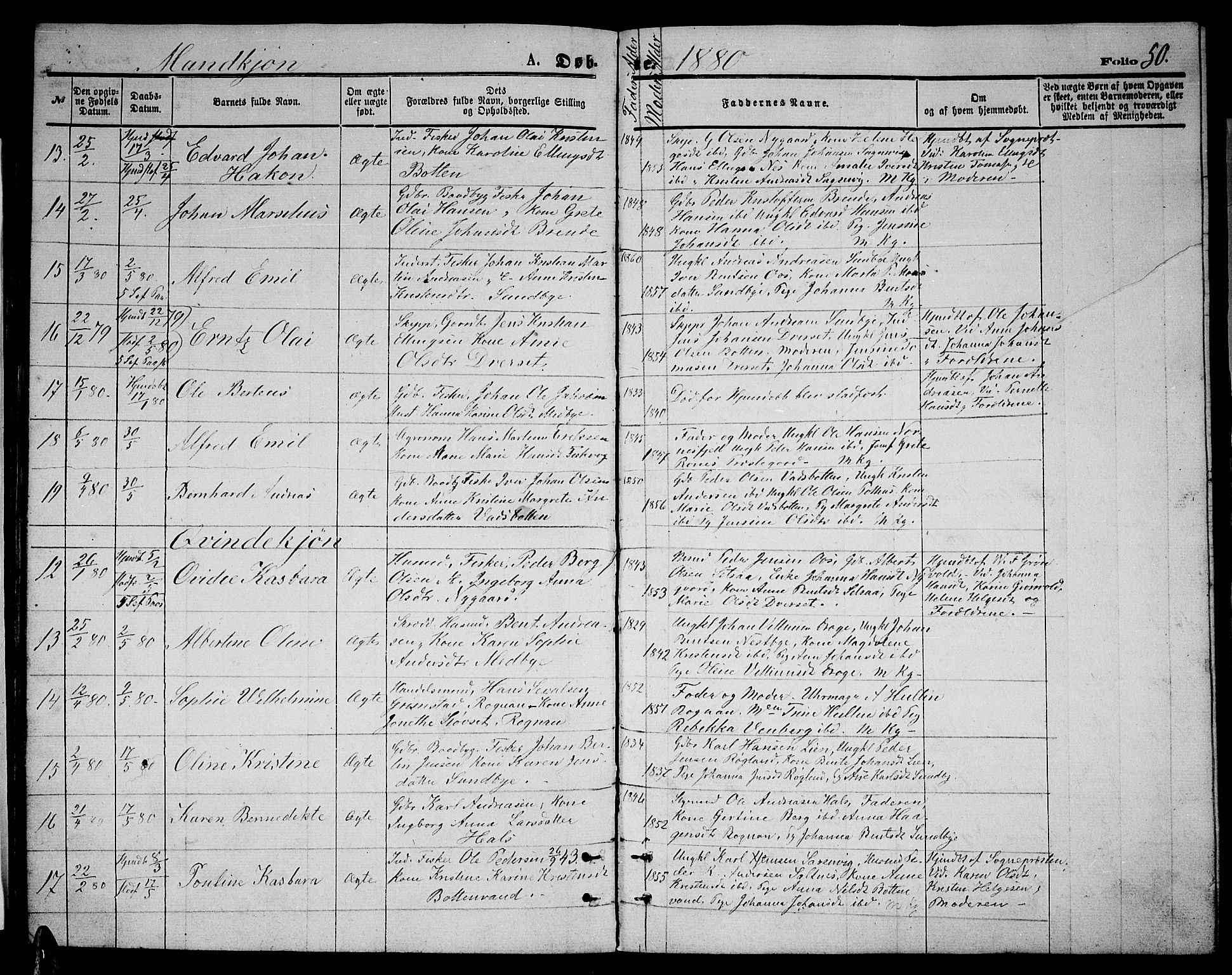 Ministerialprotokoller, klokkerbøker og fødselsregistre - Nordland, AV/SAT-A-1459/847/L0679: Klokkerbok nr. 847C07, 1870-1888, s. 50