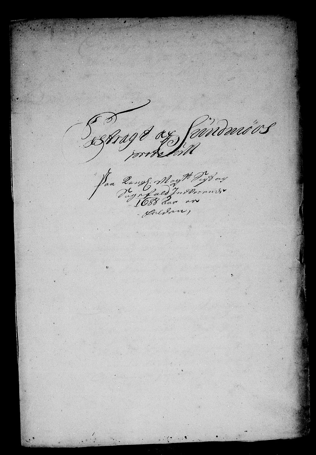 Rentekammeret inntil 1814, Reviderte regnskaper, Stiftamtstueregnskaper, Bergen stiftamt, AV/RA-EA-6043/R/Rc/L0088: Bergen stiftamt, 1688