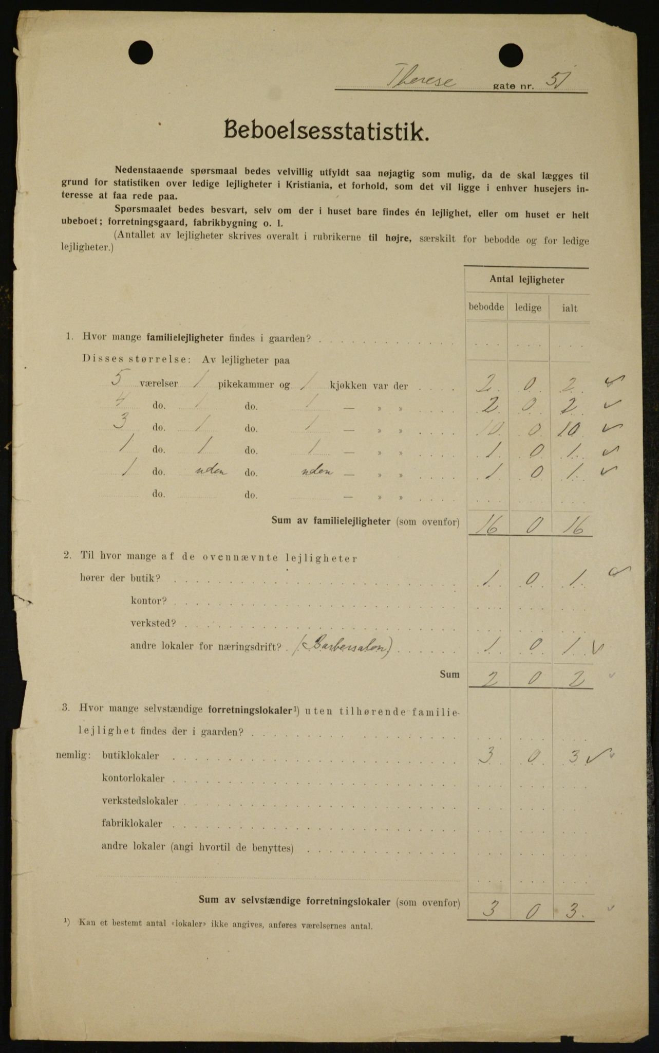 OBA, Kommunal folketelling 1.2.1909 for Kristiania kjøpstad, 1909, s. 98651