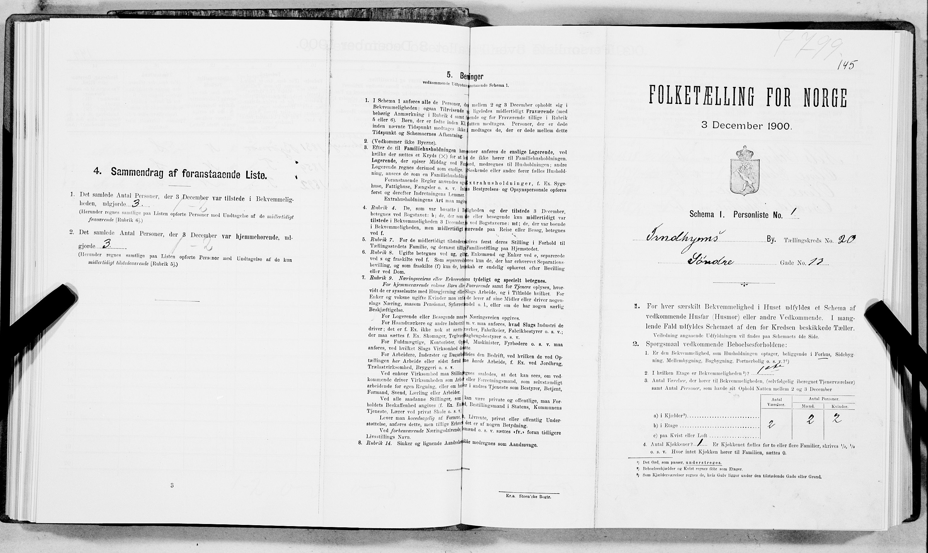 SAT, Folketelling 1900 for 1601 Trondheim kjøpstad, 1900, s. 3209
