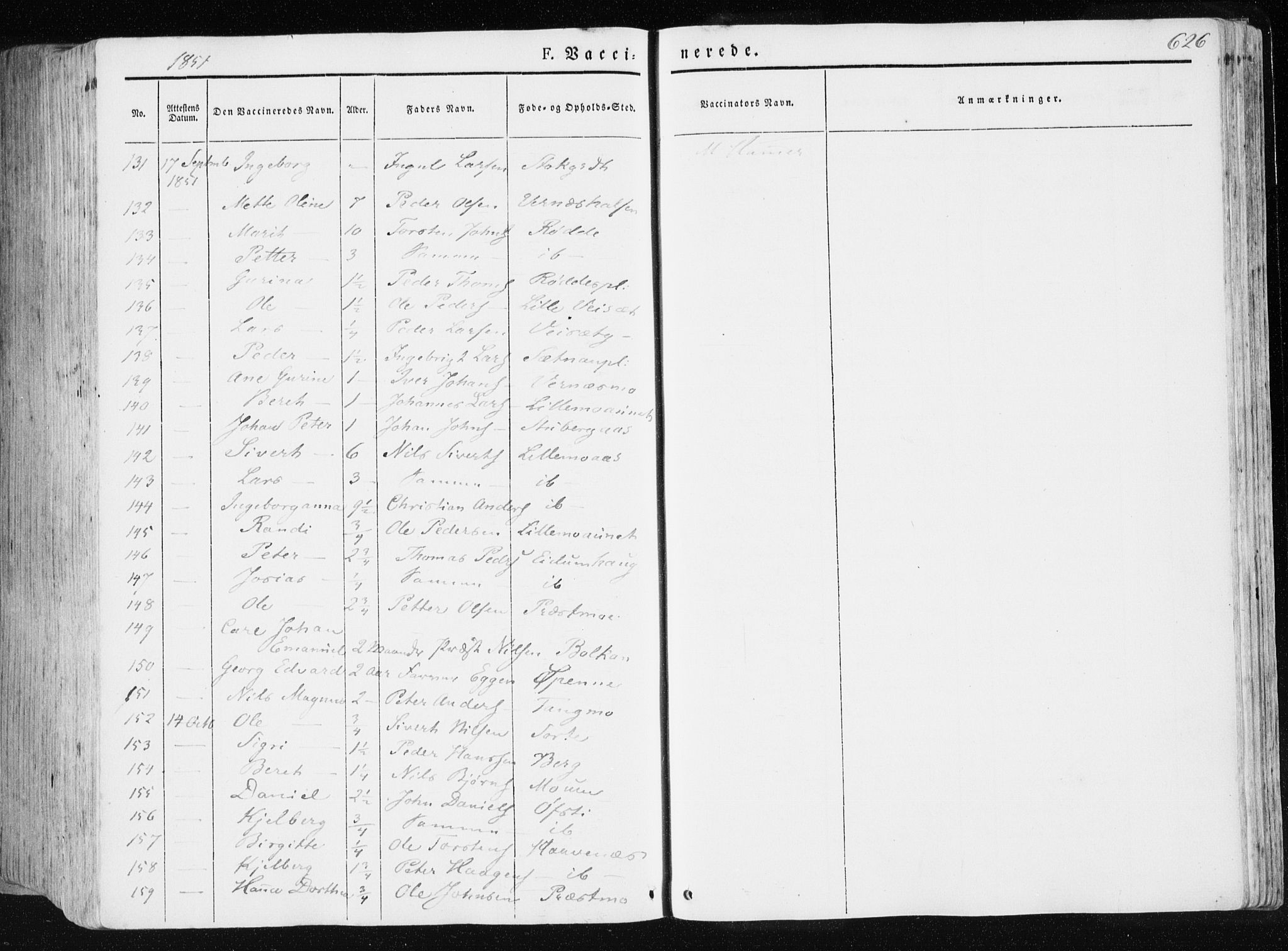 Ministerialprotokoller, klokkerbøker og fødselsregistre - Nord-Trøndelag, AV/SAT-A-1458/709/L0074: Ministerialbok nr. 709A14, 1845-1858, s. 626