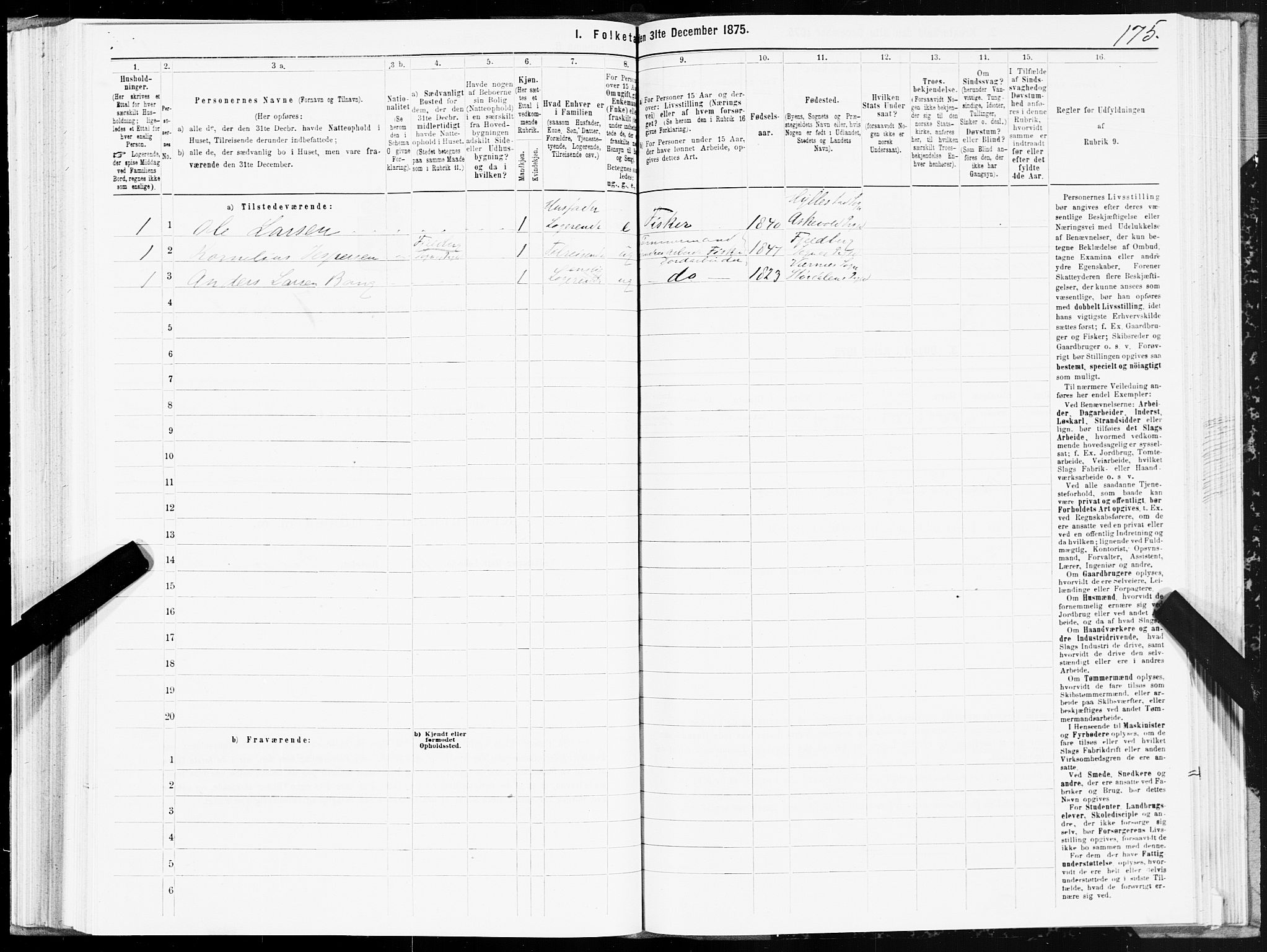 SAT, Folketelling 1875 for 1860P Buksnes prestegjeld, 1875, s. 3175