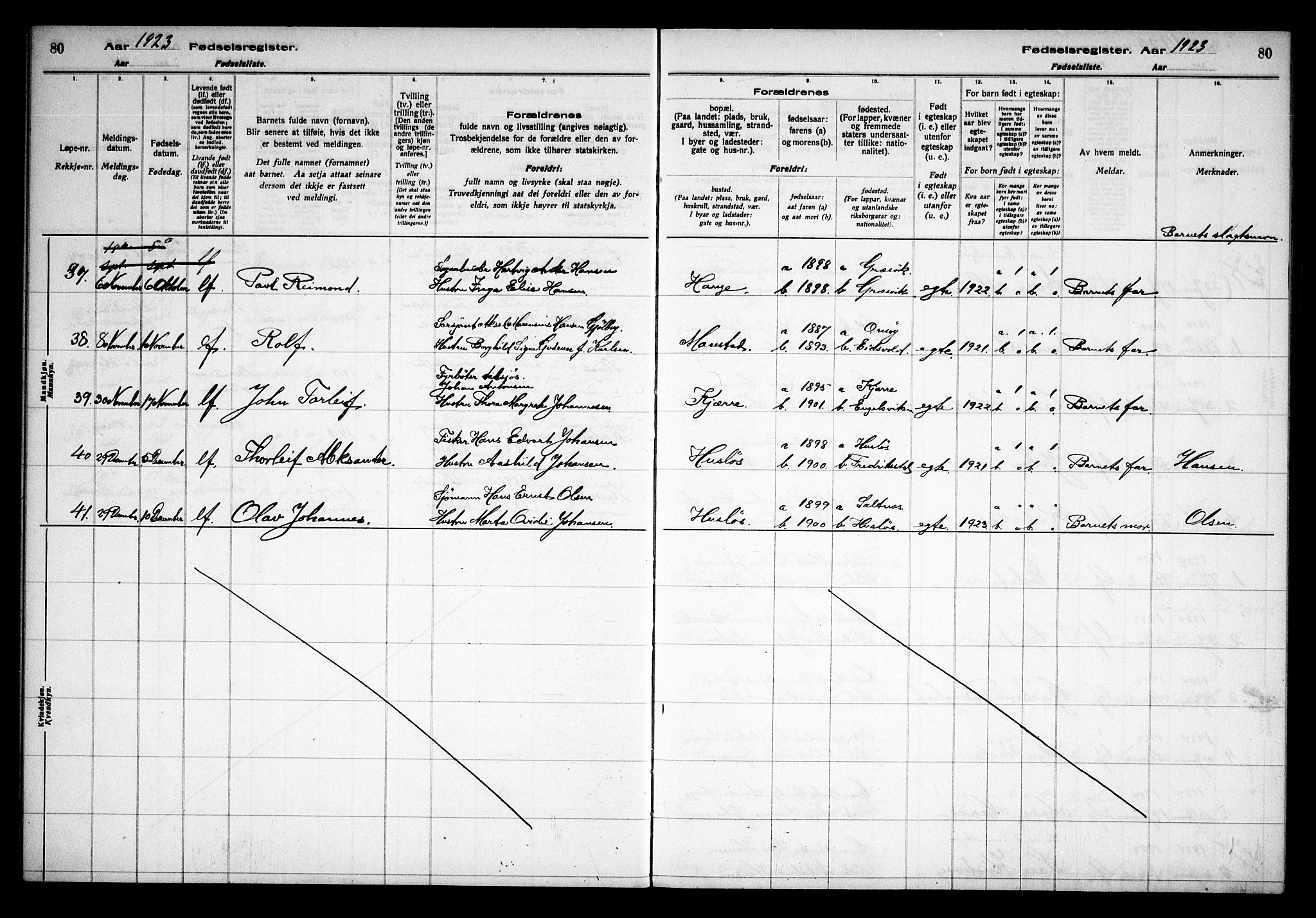 Onsøy prestekontor Kirkebøker, AV/SAO-A-10914/J/Ja/L0001: Fødselsregister nr. I 1, 1916-1937, s. 80