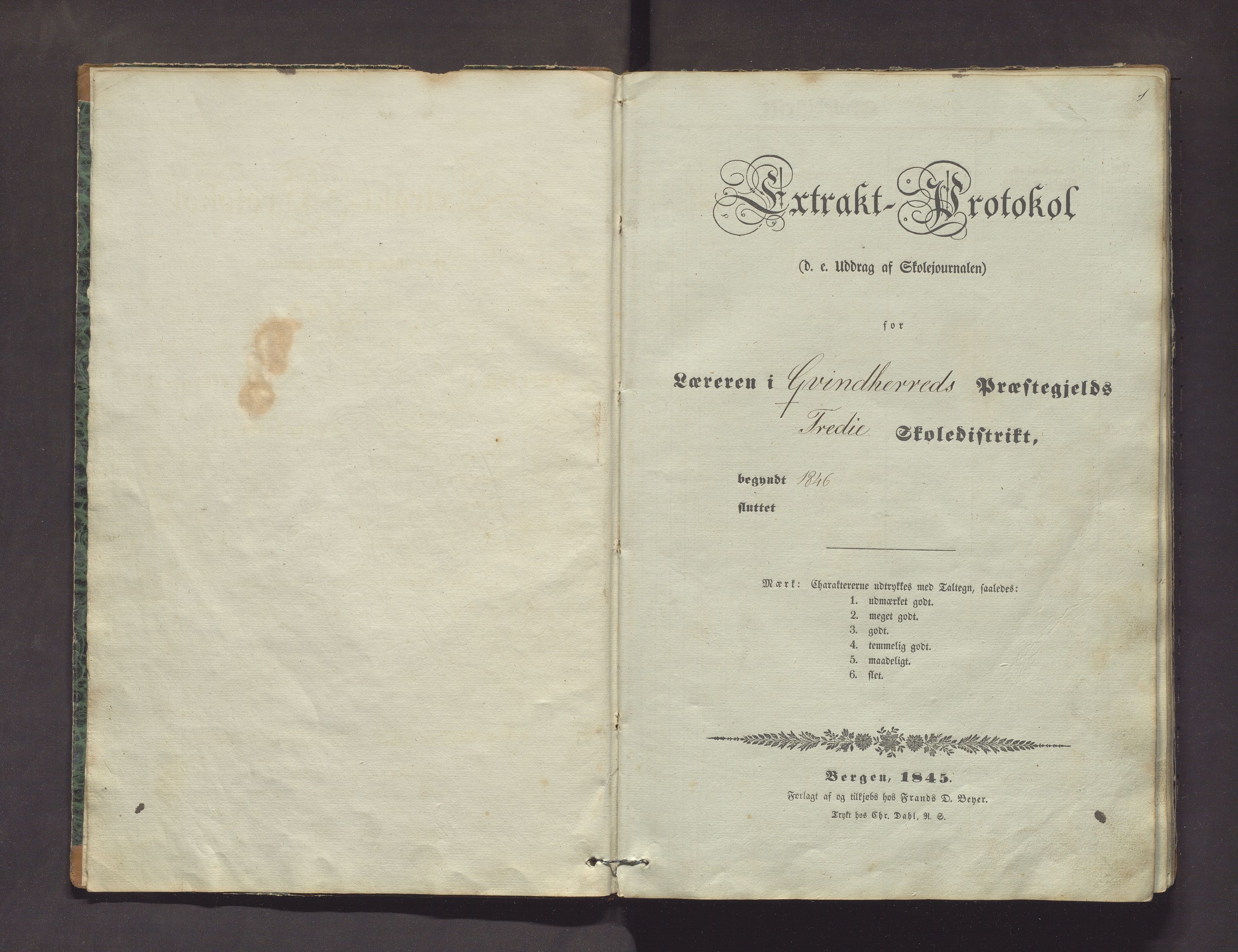 Kvinnherad kommune. Barneskulane, IKAH/1224-231/F/Fa/L0001: Skuleprotokoll for omgangsskulen i 3 skuledistrikt , 1845-1868