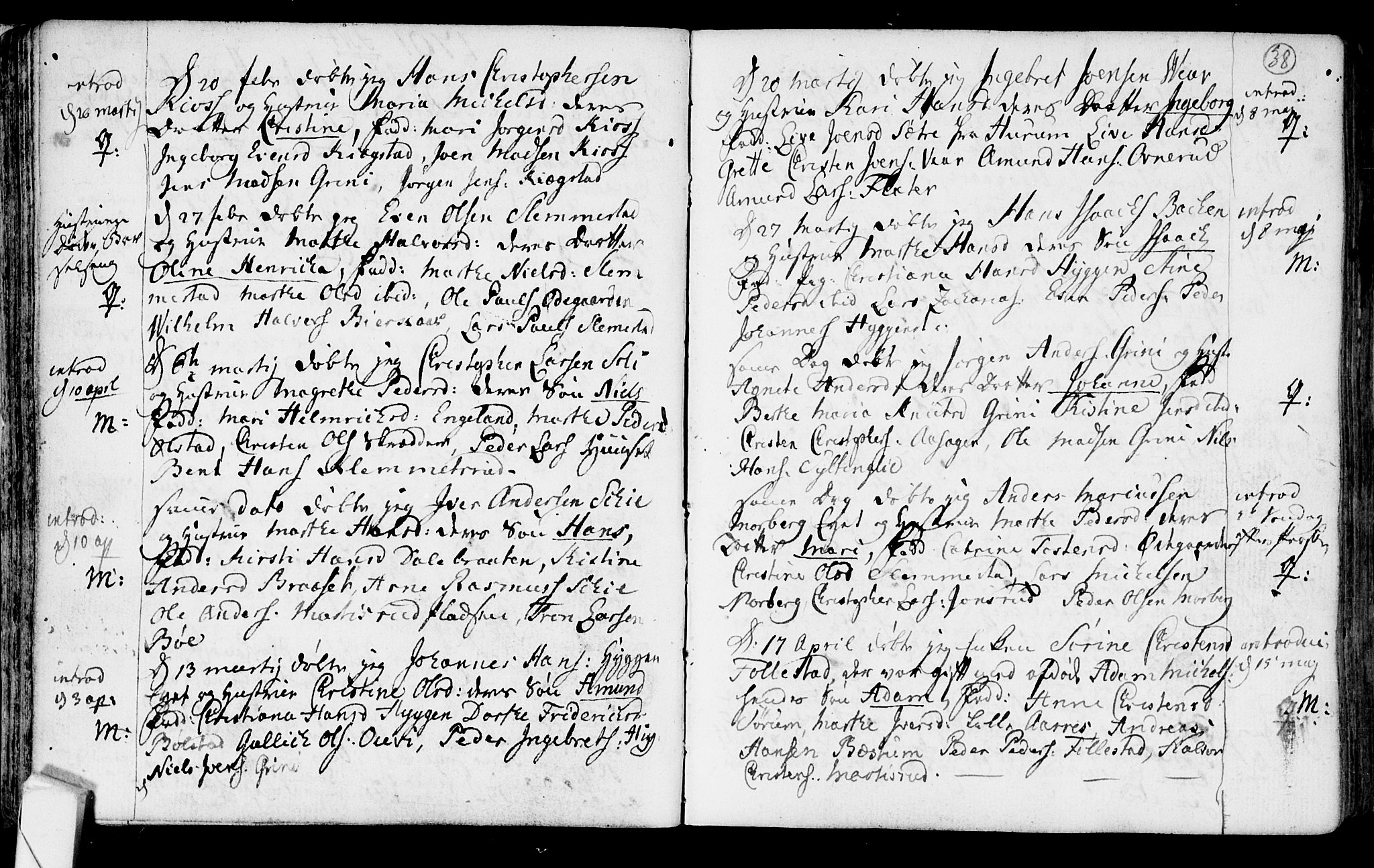 Røyken kirkebøker, AV/SAKO-A-241/F/Fa/L0003: Ministerialbok nr. 3, 1782-1813, s. 38