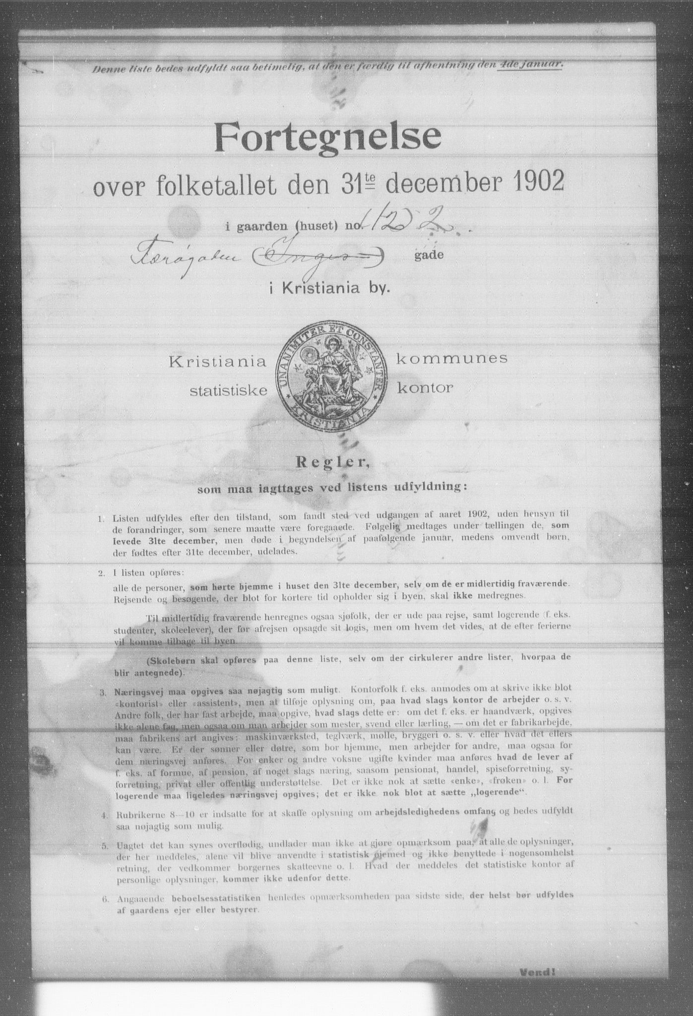 OBA, Kommunal folketelling 31.12.1902 for Kristiania kjøpstad, 1902, s. 5493