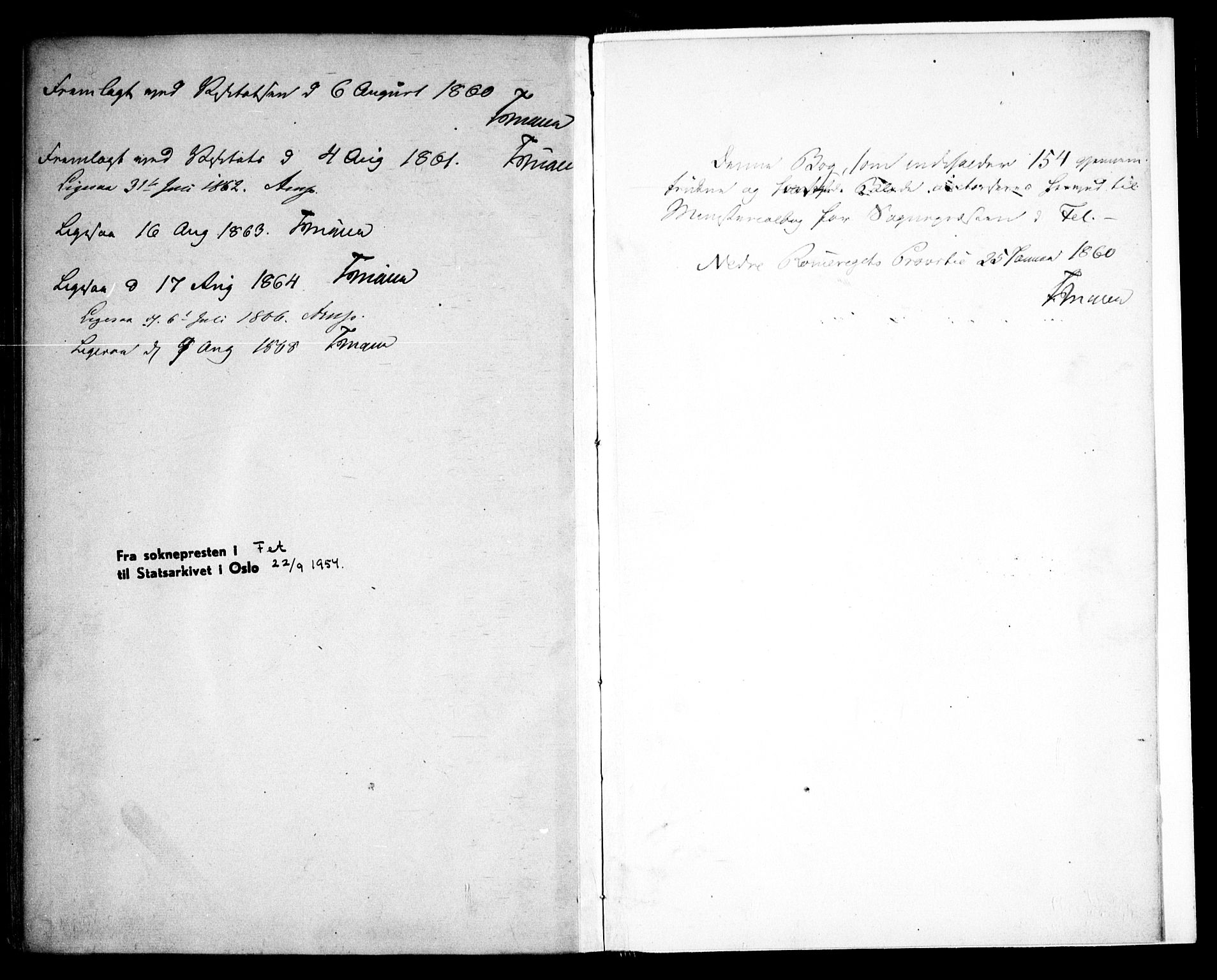 Fet prestekontor Kirkebøker, SAO/A-10370a/F/Fa/L0012: Ministerialbok nr. I 12, 1860-1866