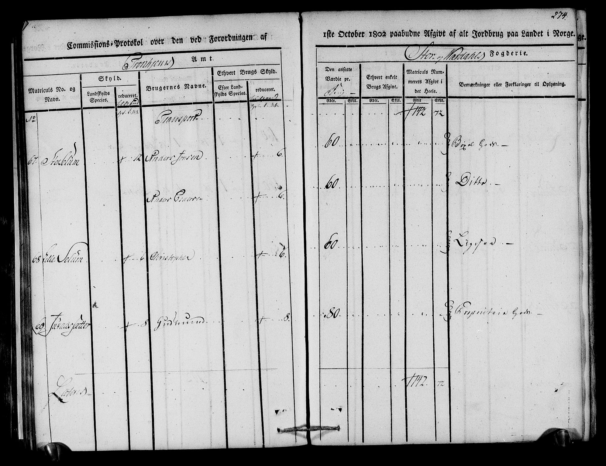 Rentekammeret inntil 1814, Realistisk ordnet avdeling, AV/RA-EA-4070/N/Ne/Nea/L0148: Stjørdal og Verdal fogderi. Kommisjonsprotokoll, 1803, s. 276