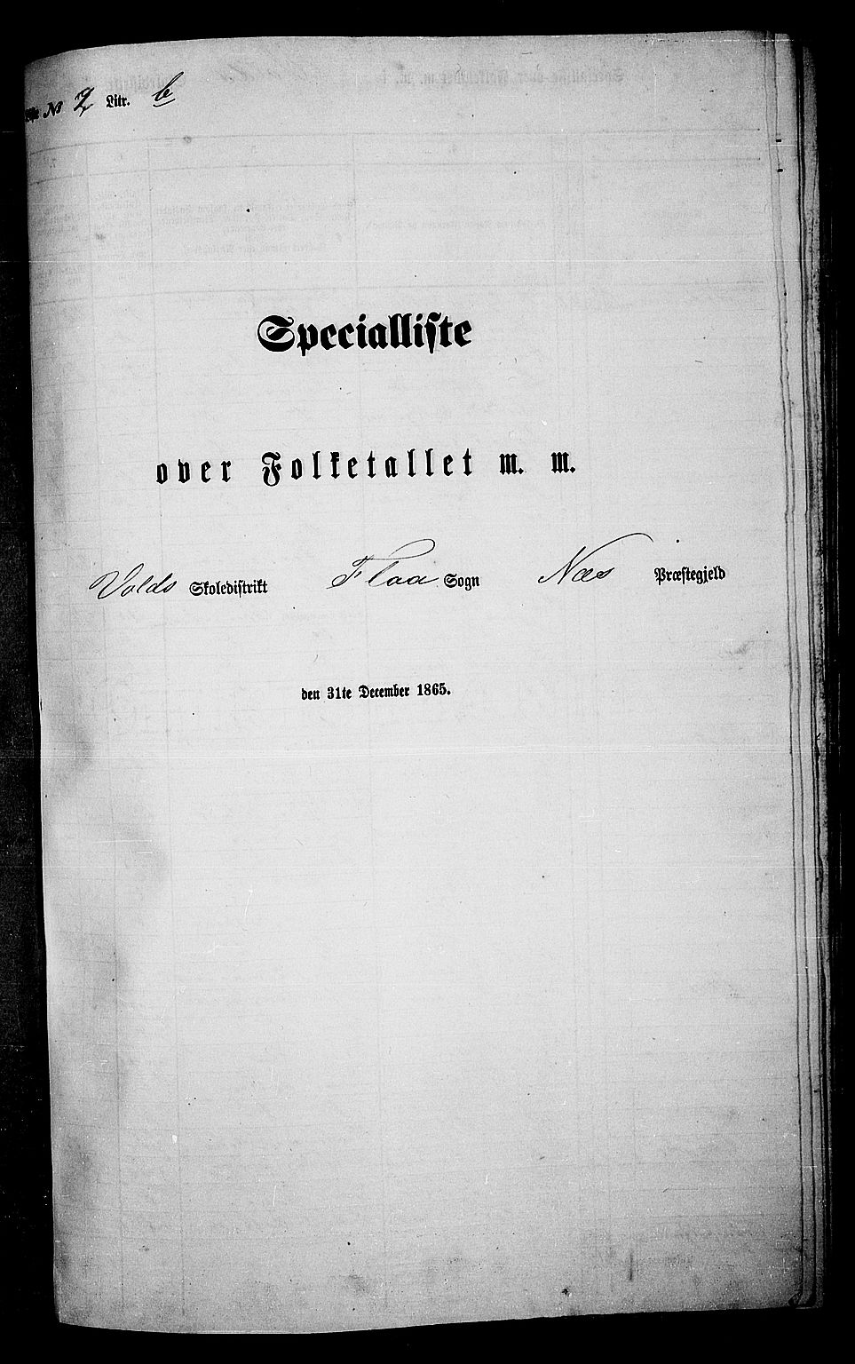RA, Folketelling 1865 for 0616P Nes prestegjeld, 1865, s. 56