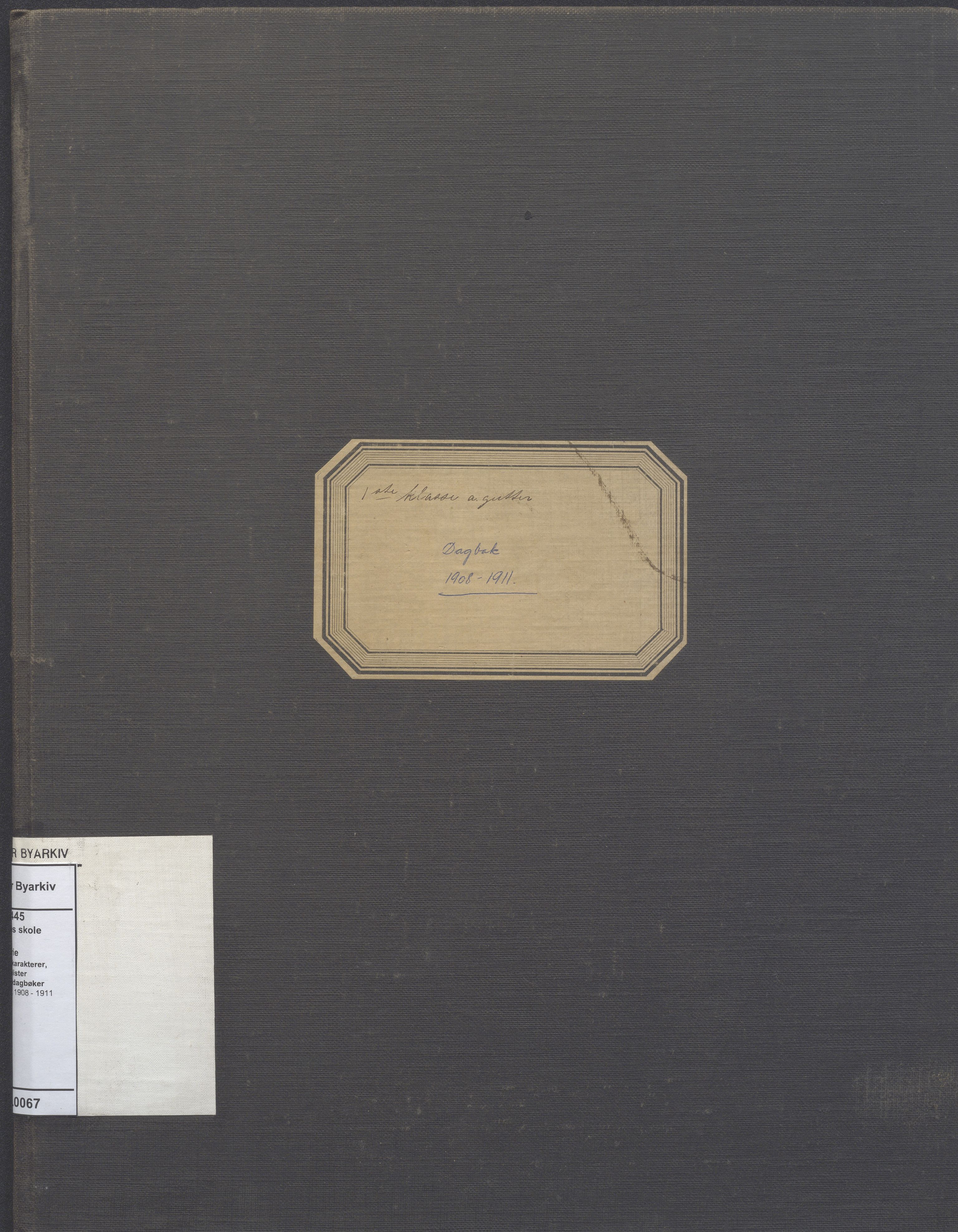 Stavanger kommune. Johannes skole, BYST/A-0445/G/Ga/L0067: Klassedagbok, 1908-1911