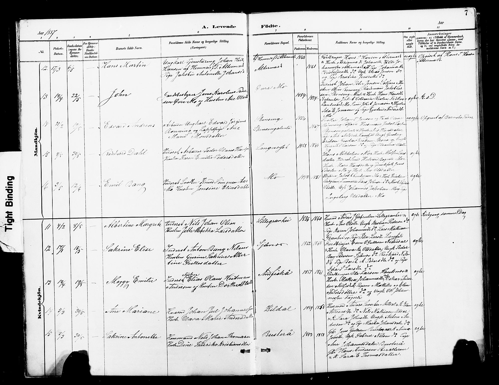 Ministerialprotokoller, klokkerbøker og fødselsregistre - Nordland, AV/SAT-A-1459/827/L0421: Klokkerbok nr. 827C10, 1887-1906, s. 7