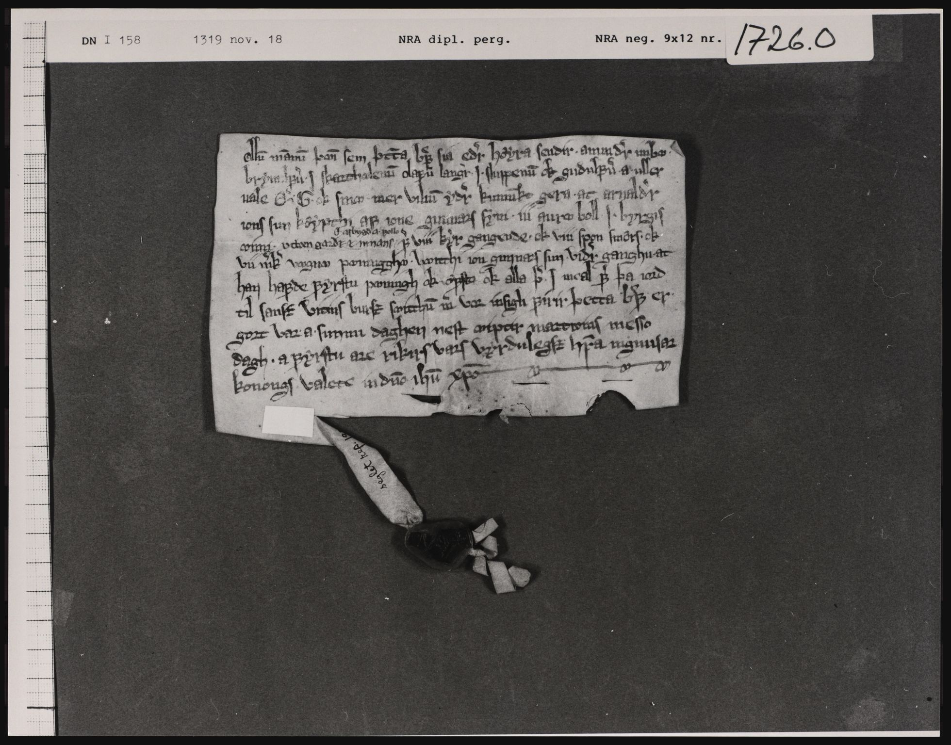 Riksarkivets diplomsamling, AV/RA-EA-5965/F01/F01a/L0013: Dokumenter, 1319-1321, s. 1