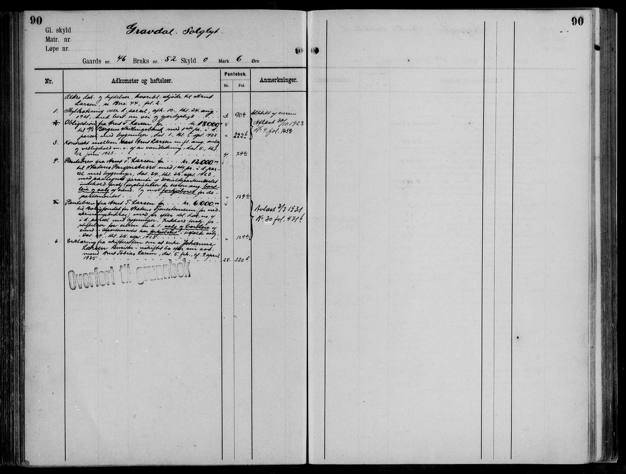Midhordland sorenskriveri, AV/SAB-A-3001/1/G/Ga/Gab/L0111: Panteregister nr. II.A.b.111, s. 90