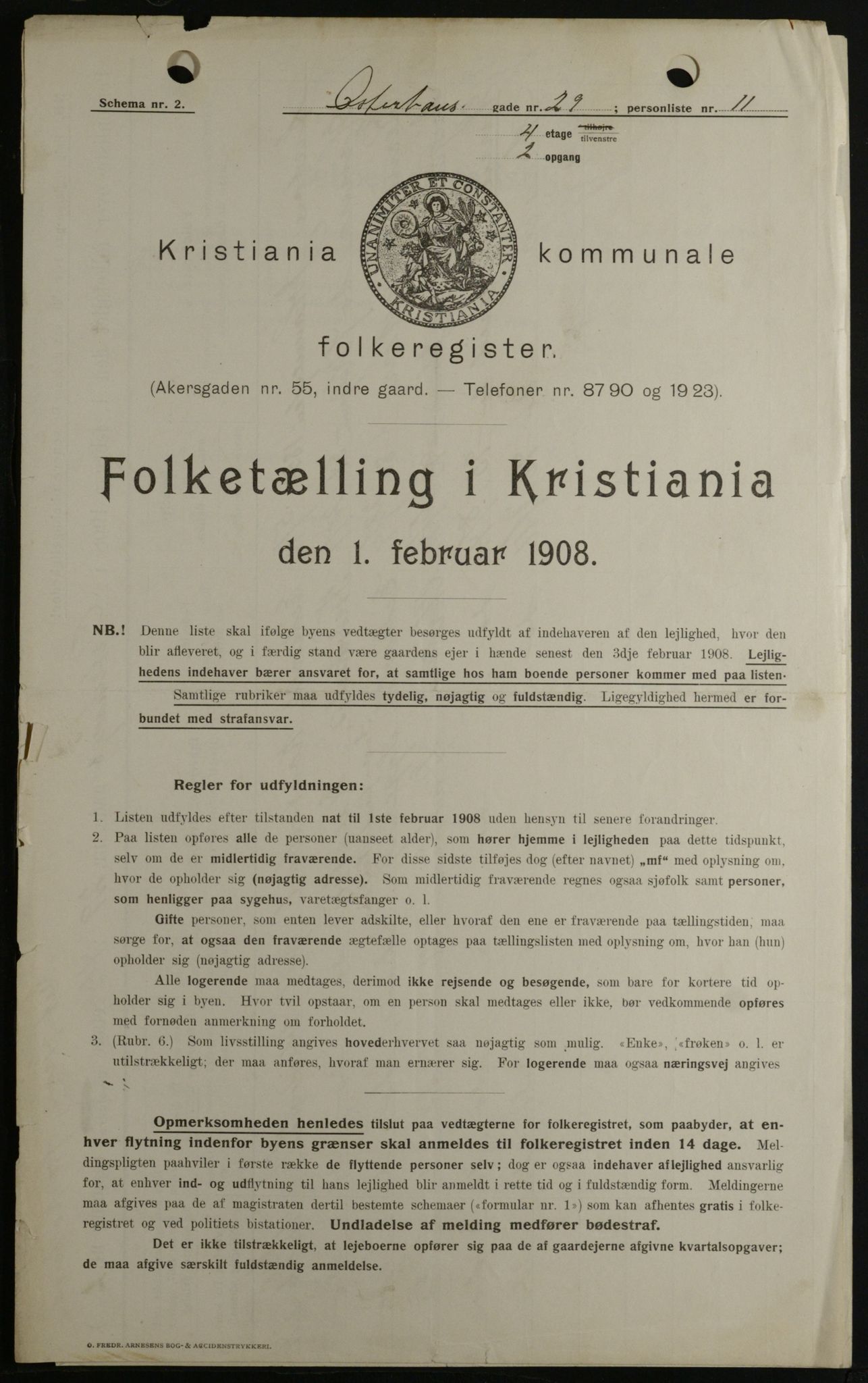 OBA, Kommunal folketelling 1.2.1908 for Kristiania kjøpstad, 1908, s. 69680