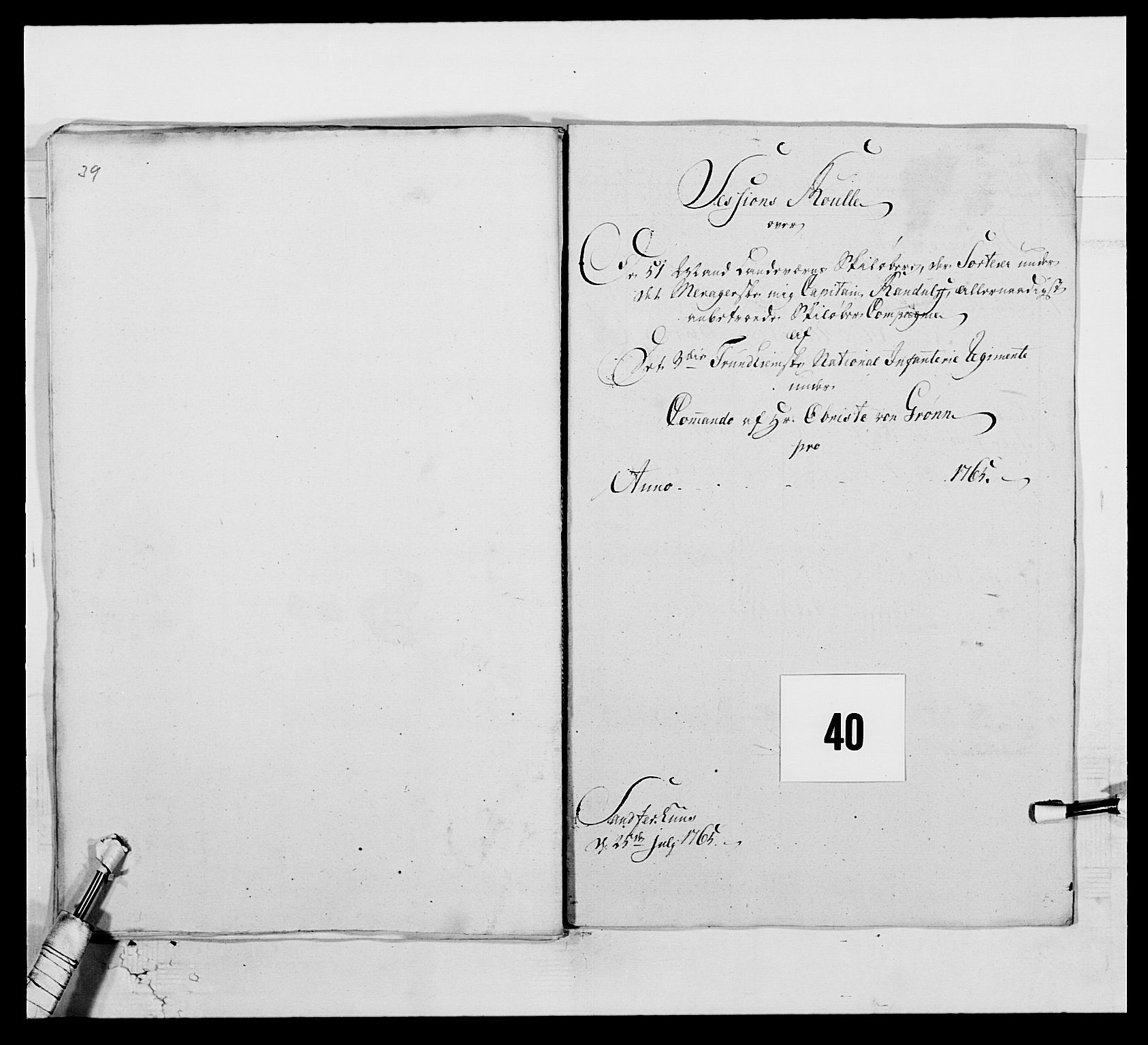Kommanderende general (KG I) med Det norske krigsdirektorium, AV/RA-EA-5419/E/Ea/L0515: 3. Trondheimske regiment, 1756-1767, s. 576