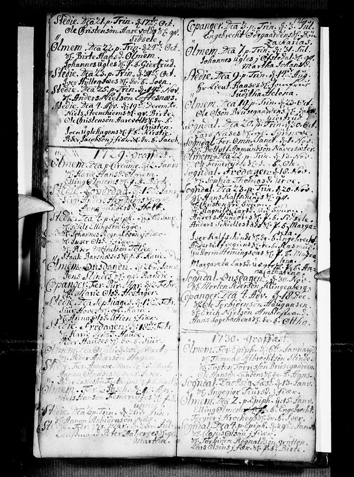 Sogndal sokneprestembete, SAB/A-81301/H/Haa/Haaa/L0002: Ministerialbok nr. A 2, 1725-1741, s. 126