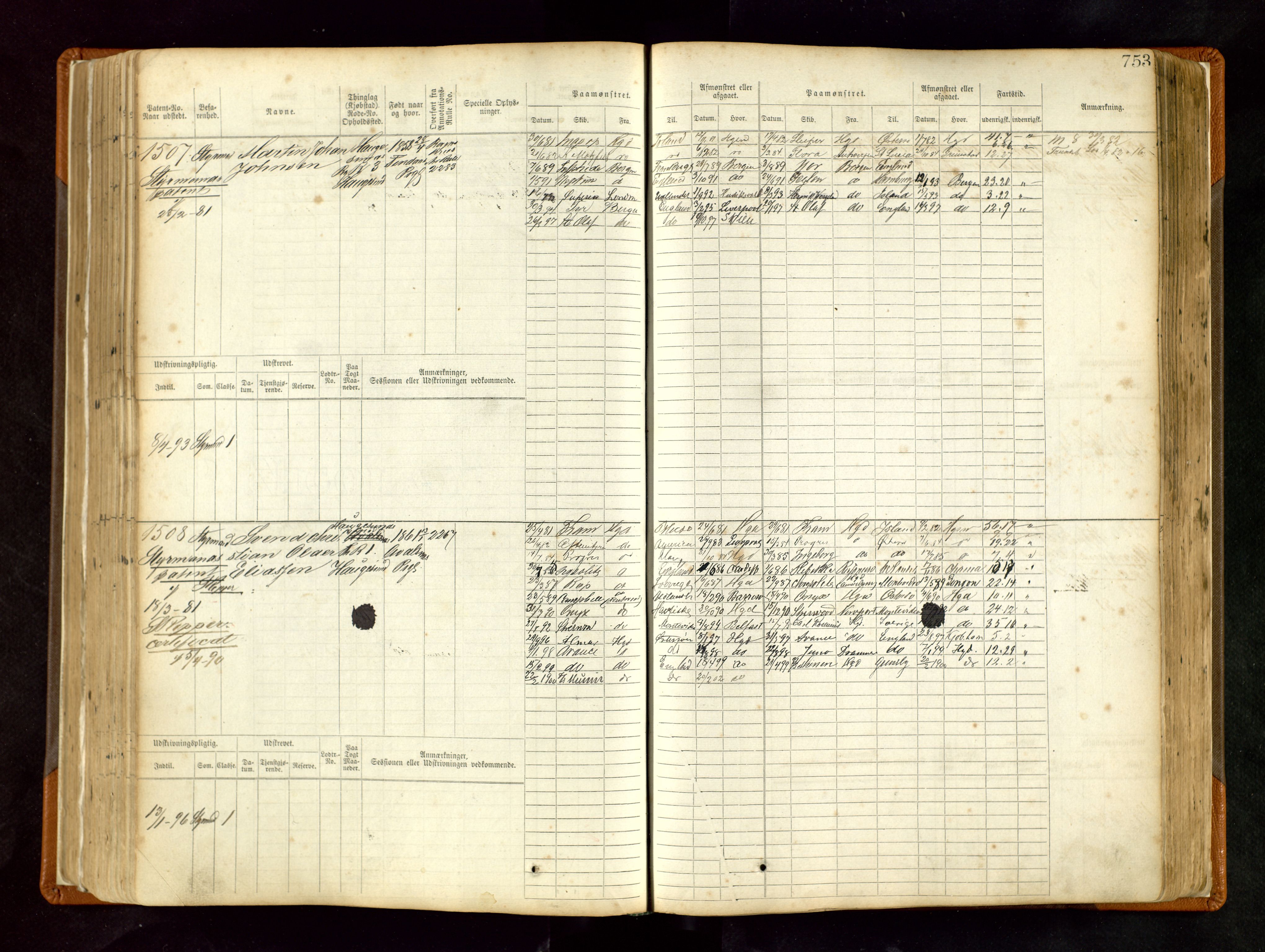 Haugesund sjømannskontor, AV/SAST-A-102007/F/Fb/Fbb/L0004: Sjøfartsrulle Haugesund krets nr. 1-1922, 1868-1948, s. 753