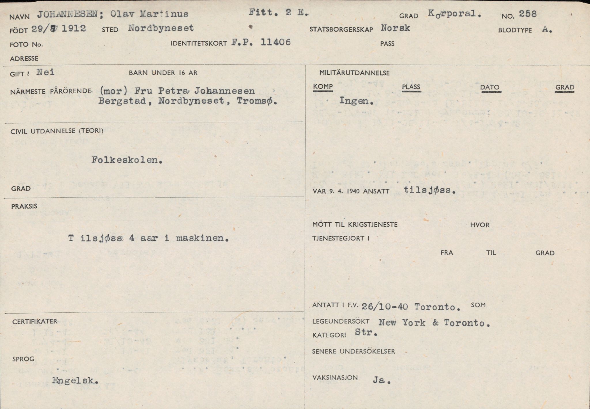 Forsvaret, Forsvarets overkommando/Luftforsvarsstaben, RA/RAFA-4079/P/Pa/L0029: Personellpapirer, 1912, s. 148