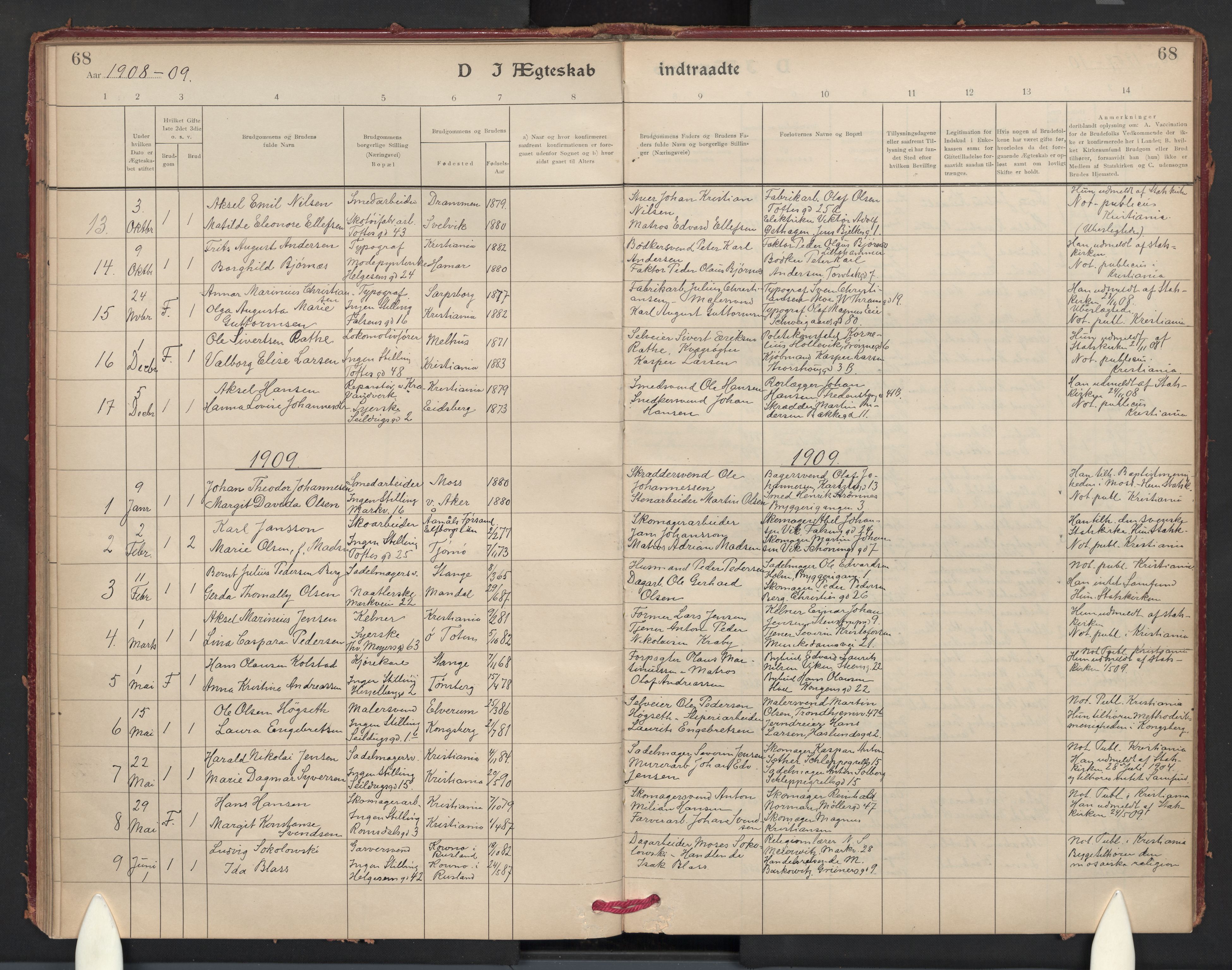 Paulus prestekontor Kirkebøker, AV/SAO-A-10871/F/Fa/L0020: Ministerialbok nr. 20, 1906-1934, s. 68