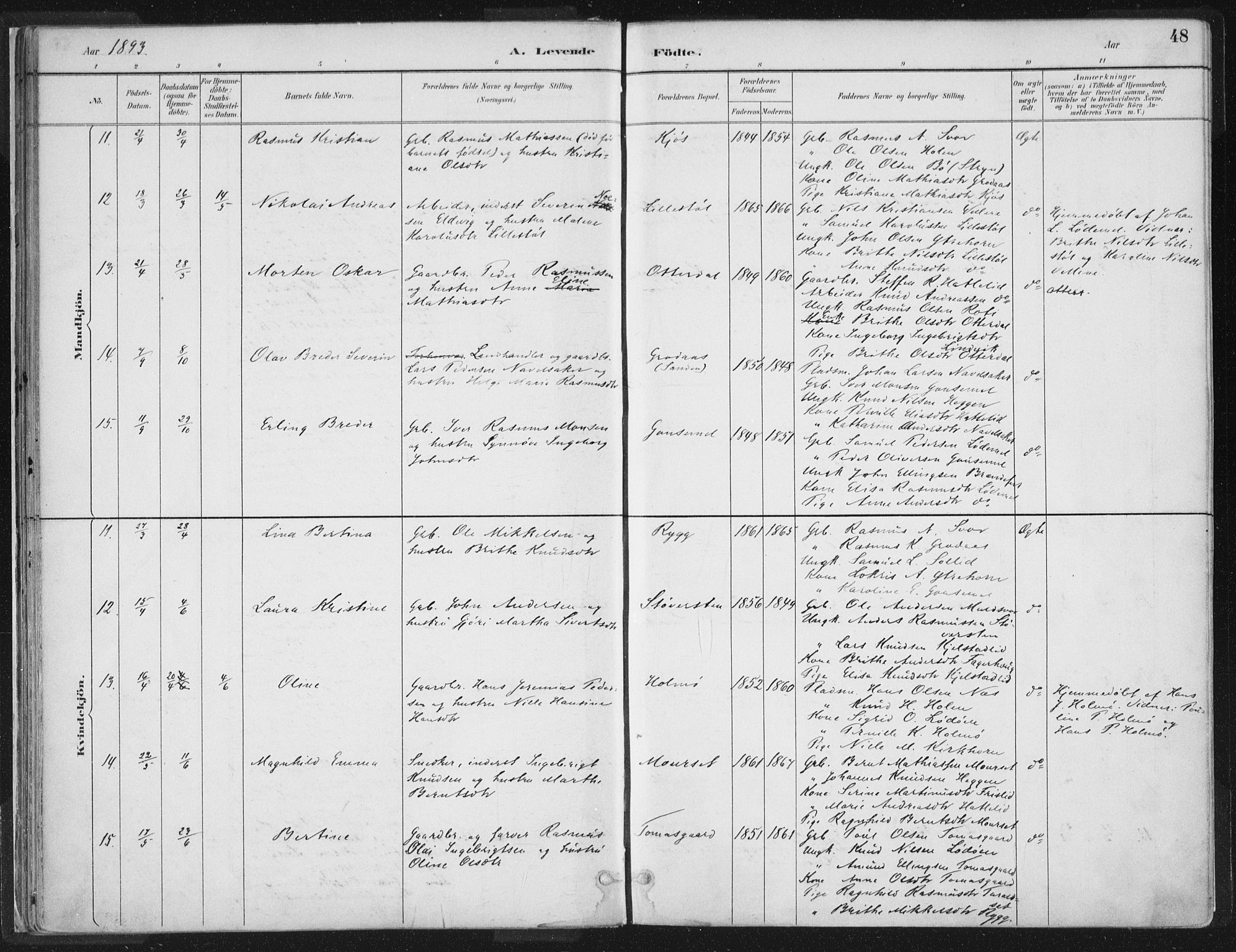 Hornindal sokneprestembete, AV/SAB-A-82401/H/Haa/Haaa/L0003/0001: Ministerialbok nr. A 3A, 1887-1917, s. 48