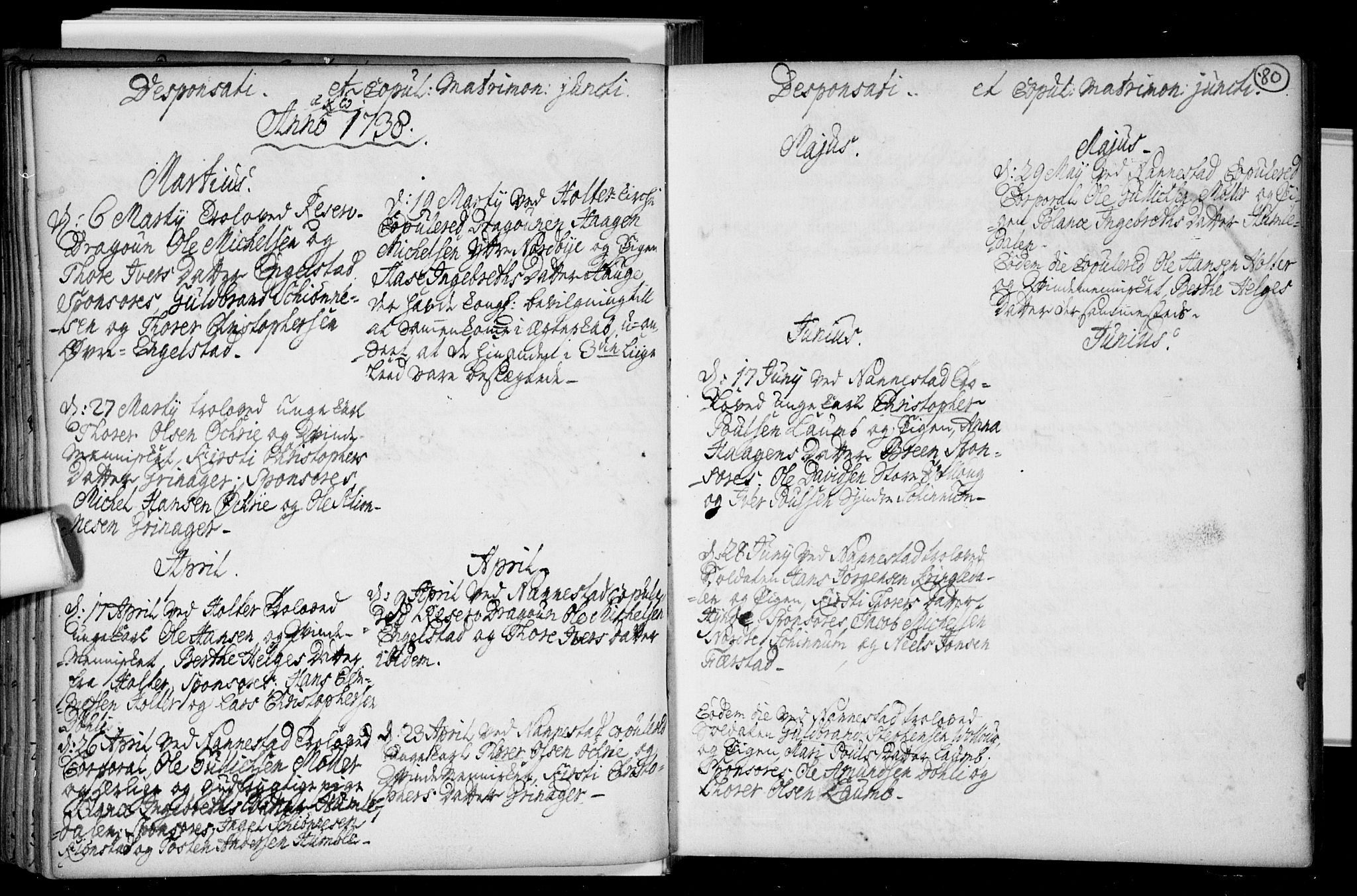 Nannestad prestekontor Kirkebøker, SAO/A-10414a/F/Fa/L0005: Ministerialbok nr. I 5, 1729-1738, s. 80