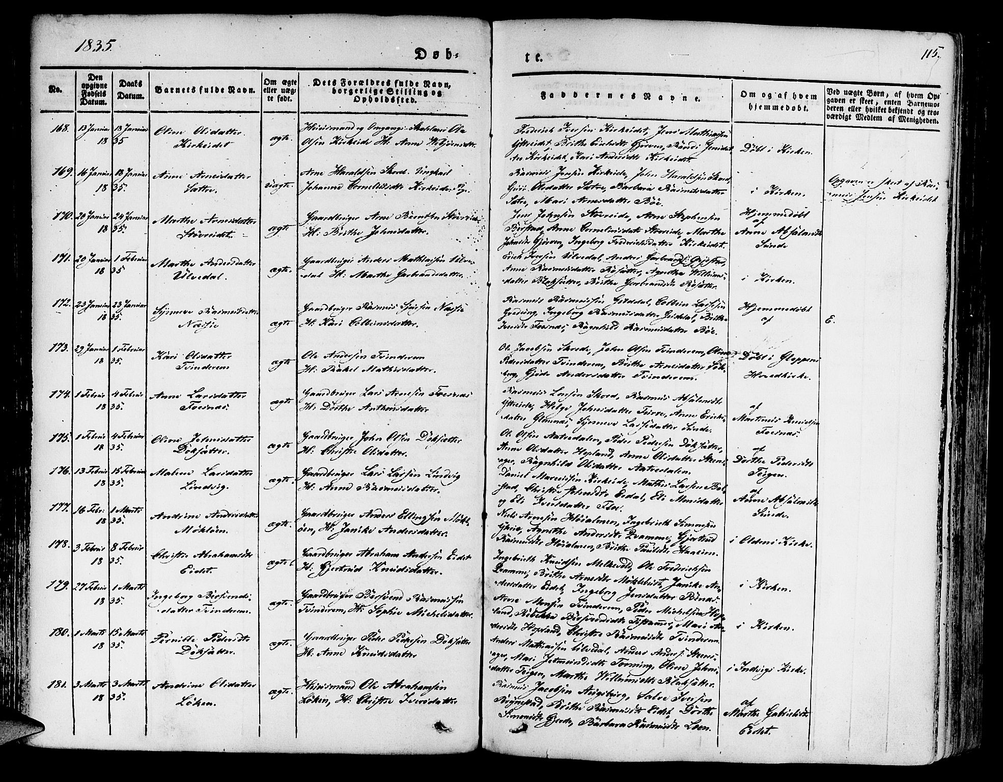 Innvik sokneprestembete, SAB/A-80501: Ministerialbok nr. A 4I, 1831-1846, s. 115