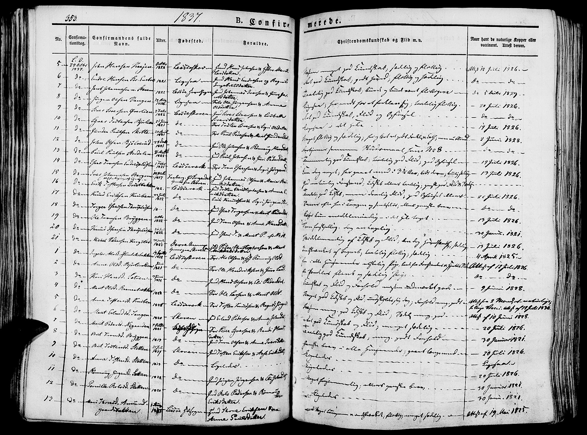 Lesja prestekontor, AV/SAH-PREST-068/H/Ha/Haa/L0005: Ministerialbok nr. 5, 1830-1842, s. 353