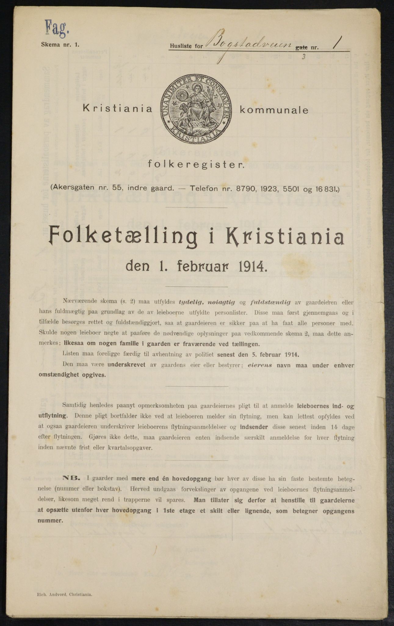 OBA, Kommunal folketelling 1.2.1914 for Kristiania, 1914, s. 6783