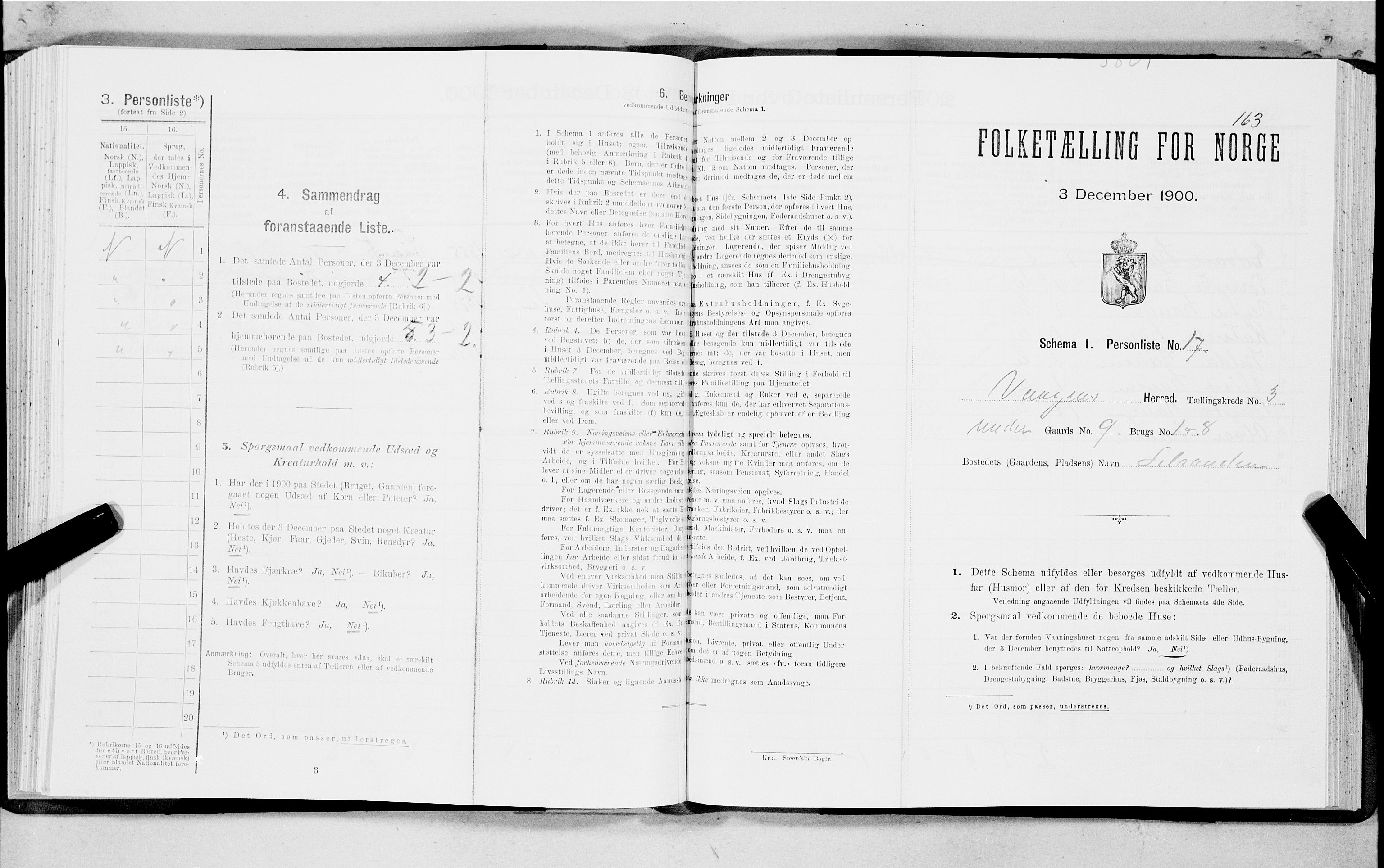 SAT, Folketelling 1900 for 1865 Vågan herred, 1900, s. 164