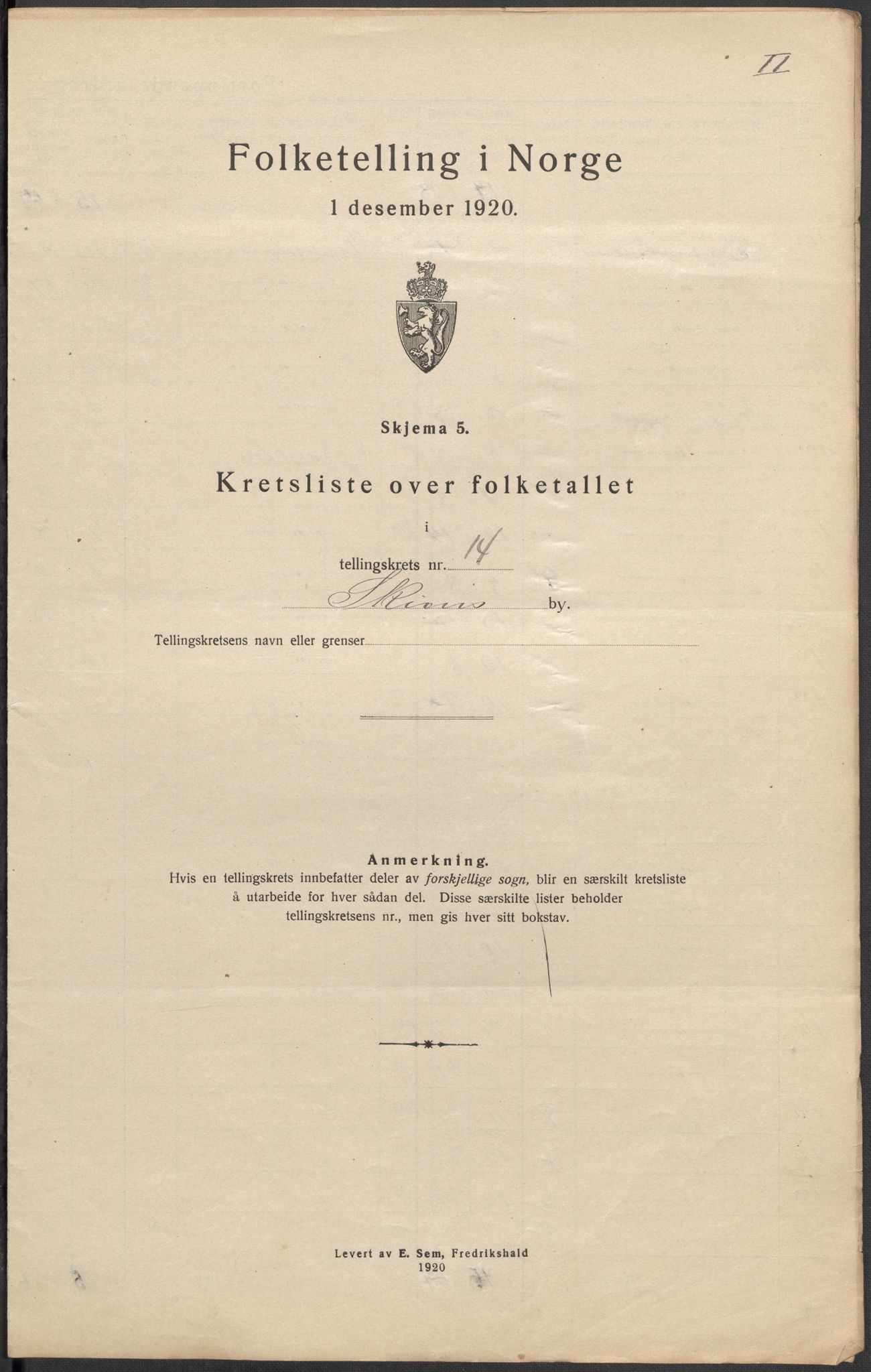 SAKO, Folketelling 1920 for 0806 Skien kjøpstad, 1920, s. 79