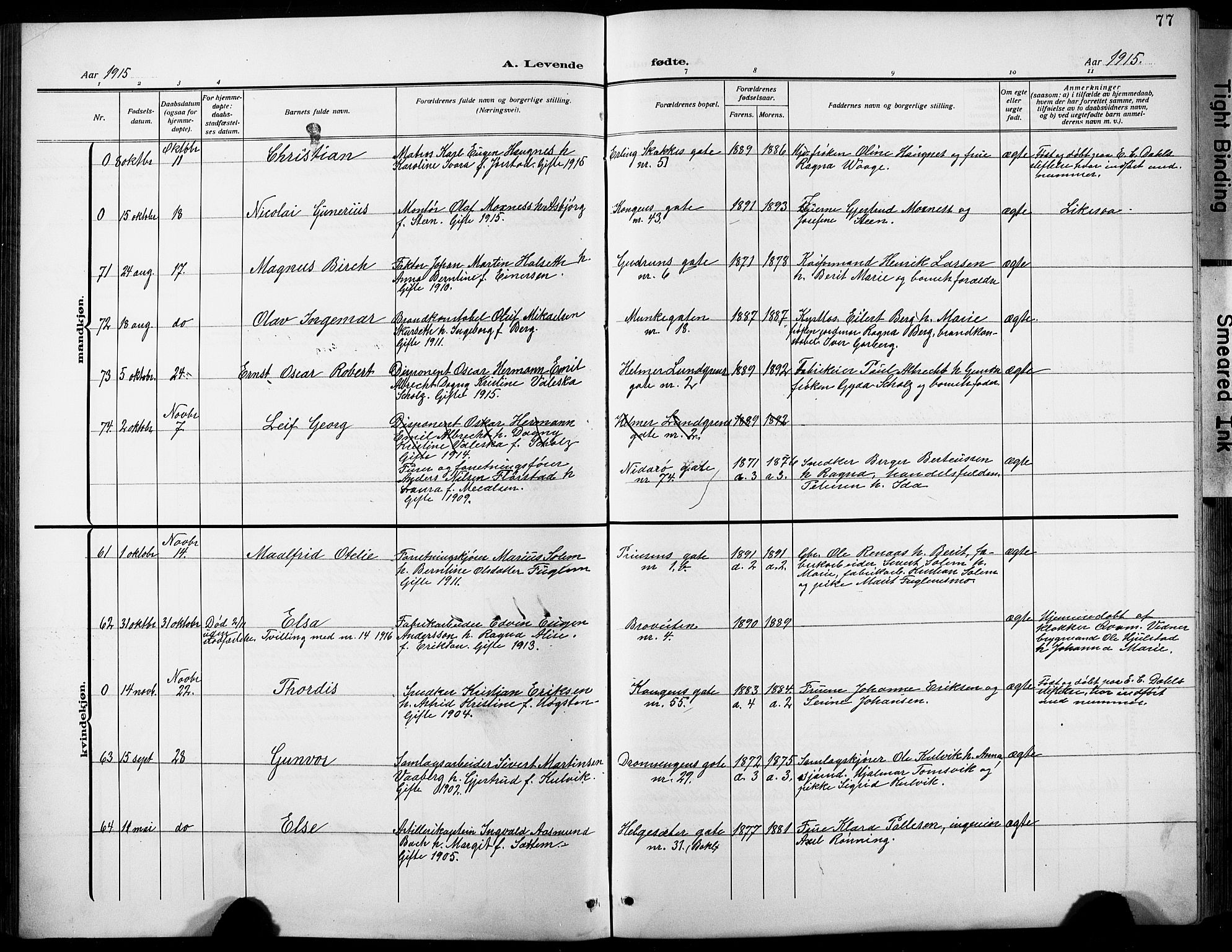 Ministerialprotokoller, klokkerbøker og fødselsregistre - Sør-Trøndelag, SAT/A-1456/601/L0096: Klokkerbok nr. 601C14, 1911-1931, s. 77