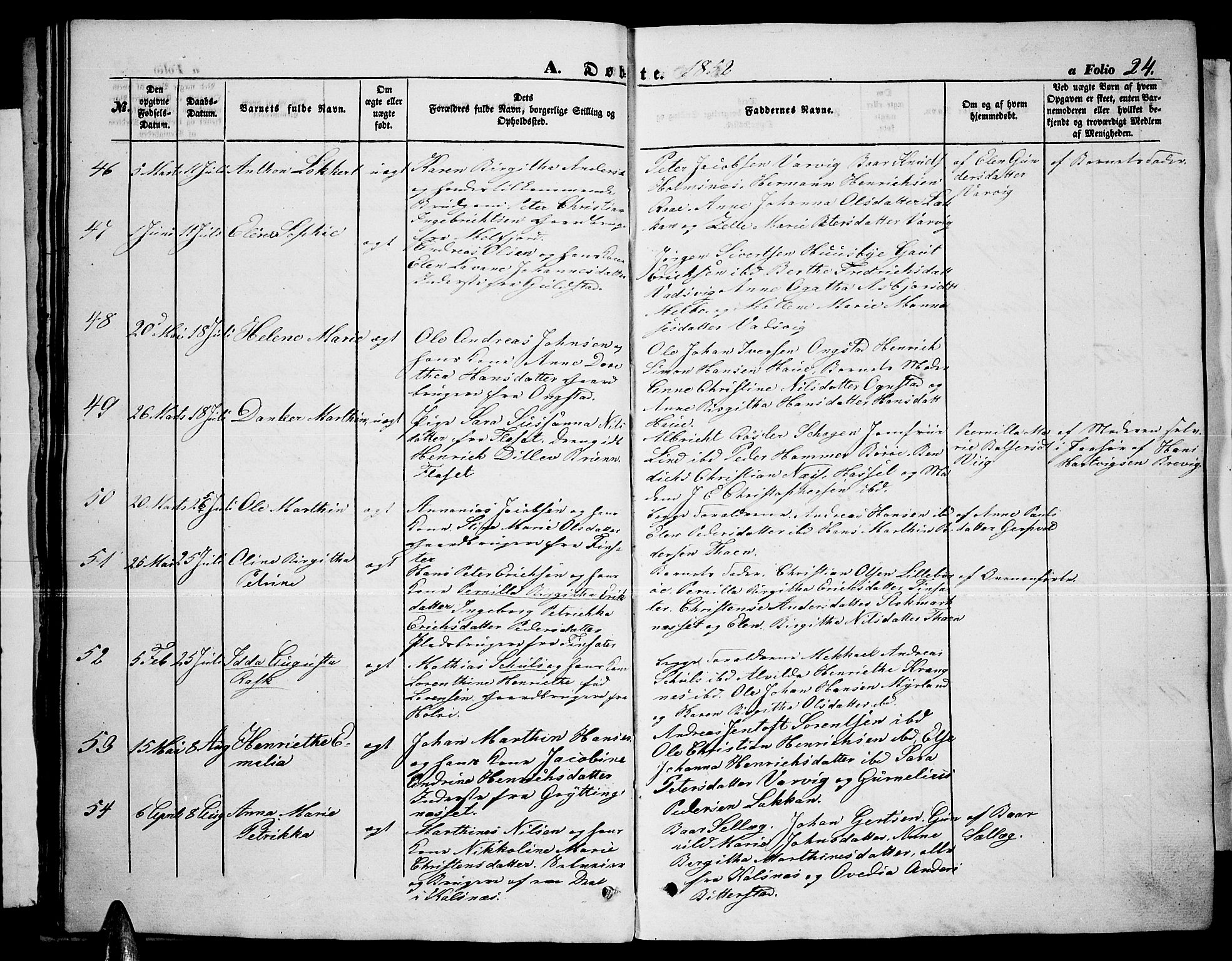 Ministerialprotokoller, klokkerbøker og fødselsregistre - Nordland, AV/SAT-A-1459/888/L1265: Klokkerbok nr. 888C03, 1850-1863, s. 24