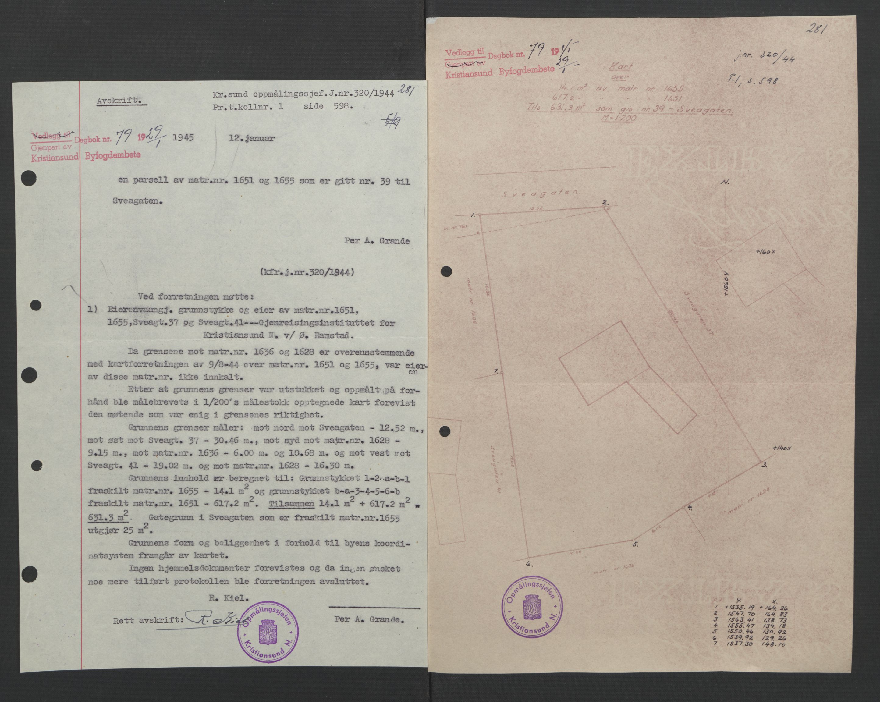 Kristiansund byfogd, AV/SAT-A-4587/A/27: Pantebok nr. 37, 1942-1945, Dagboknr: 79/1945