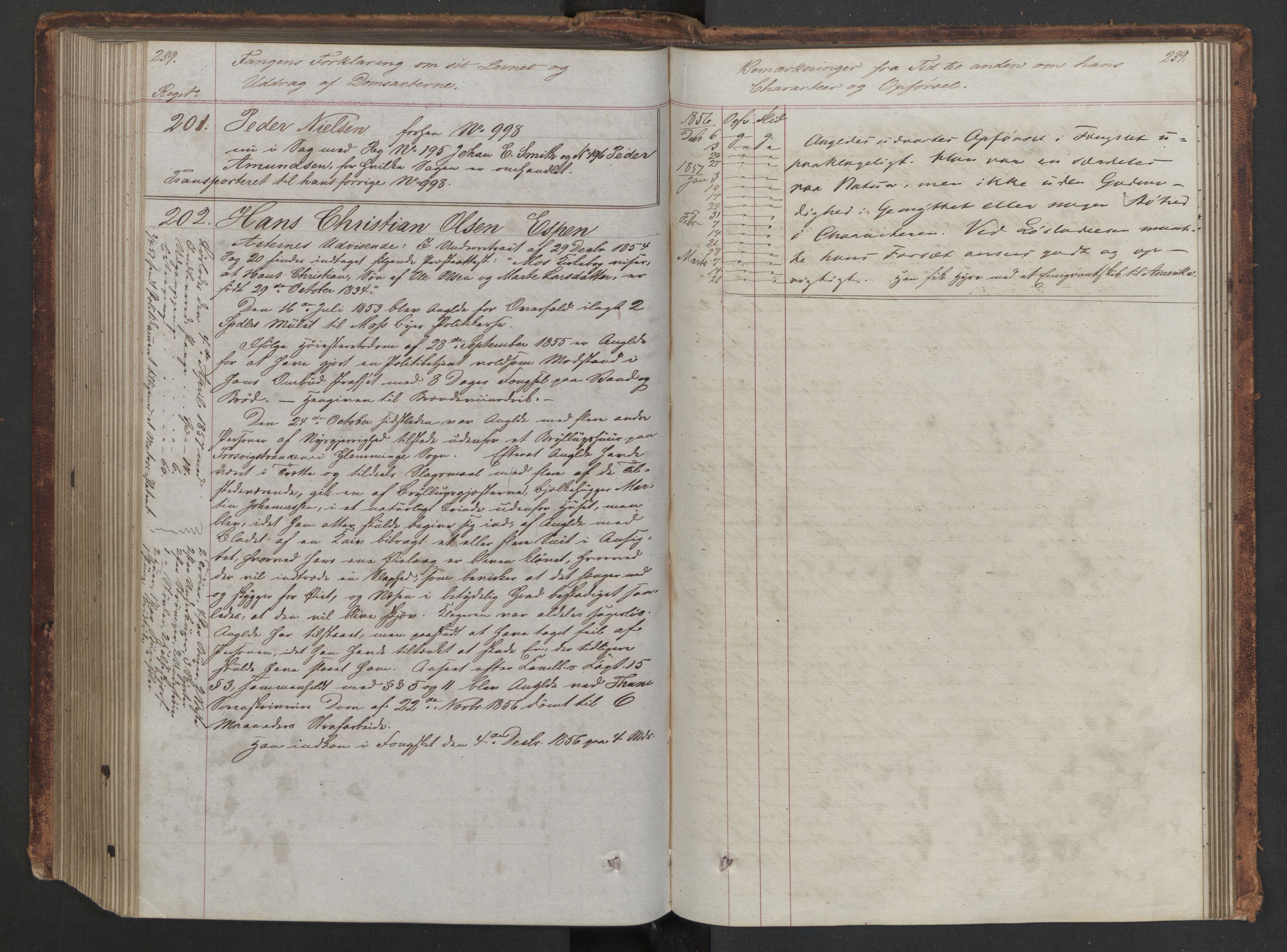 Botsfengslet, AV/RA-S-1539/D/Db/Dbb/L0004: 939a - 271b, 1855-1857, s. 239