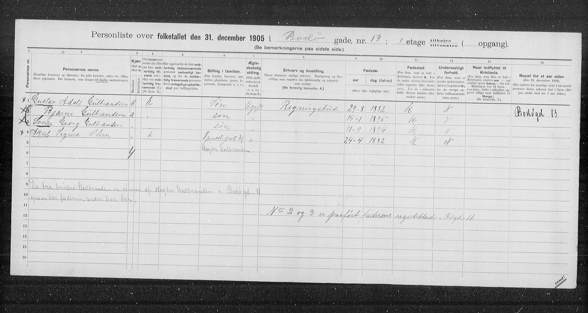 OBA, Kommunal folketelling 31.12.1905 for Kristiania kjøpstad, 1905, s. 3353