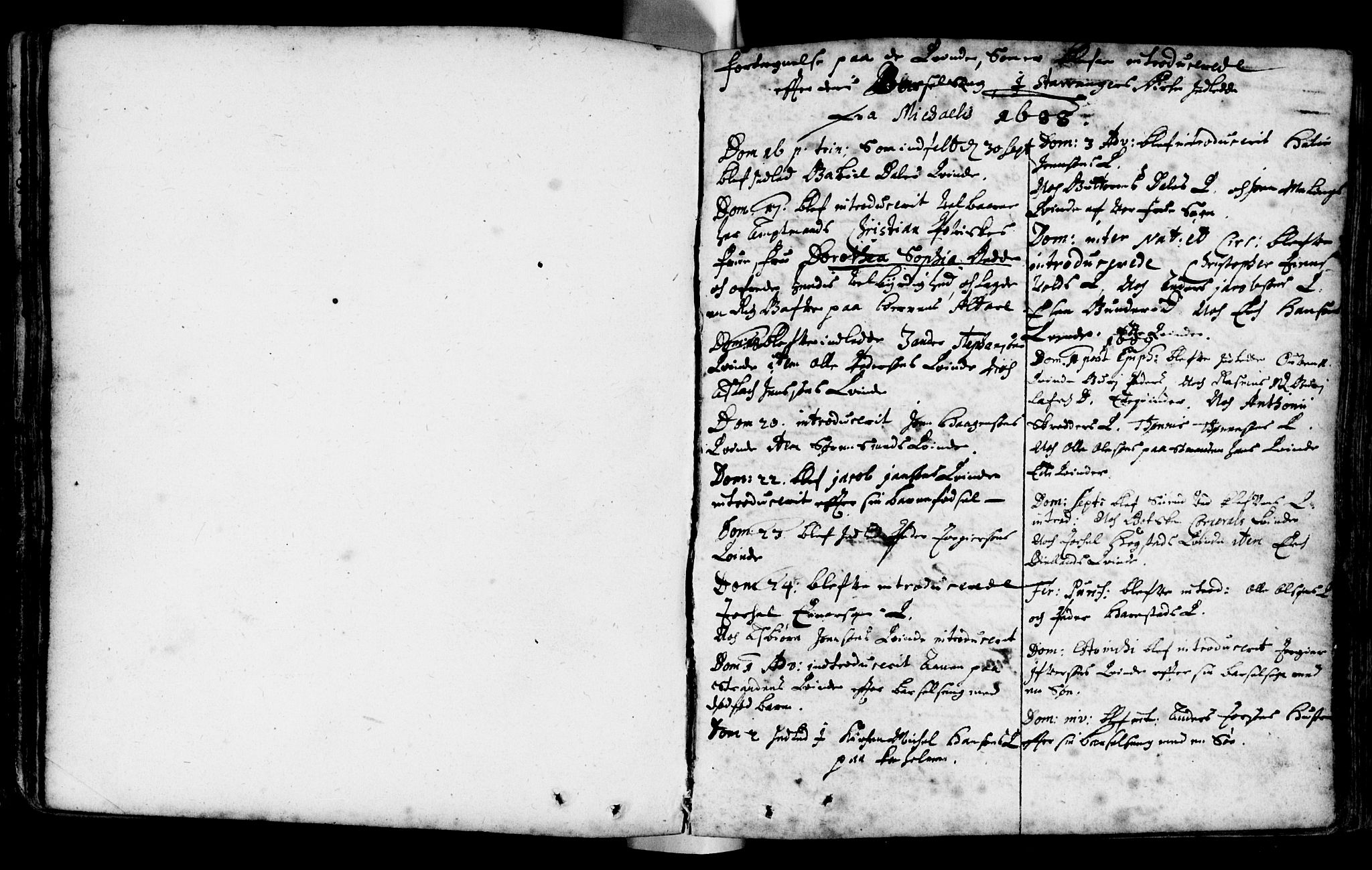 Domkirken sokneprestkontor, AV/SAST-A-101812/001/30/30BA/L0001: Ministerialbok nr. A 1 /1, 1688-1727