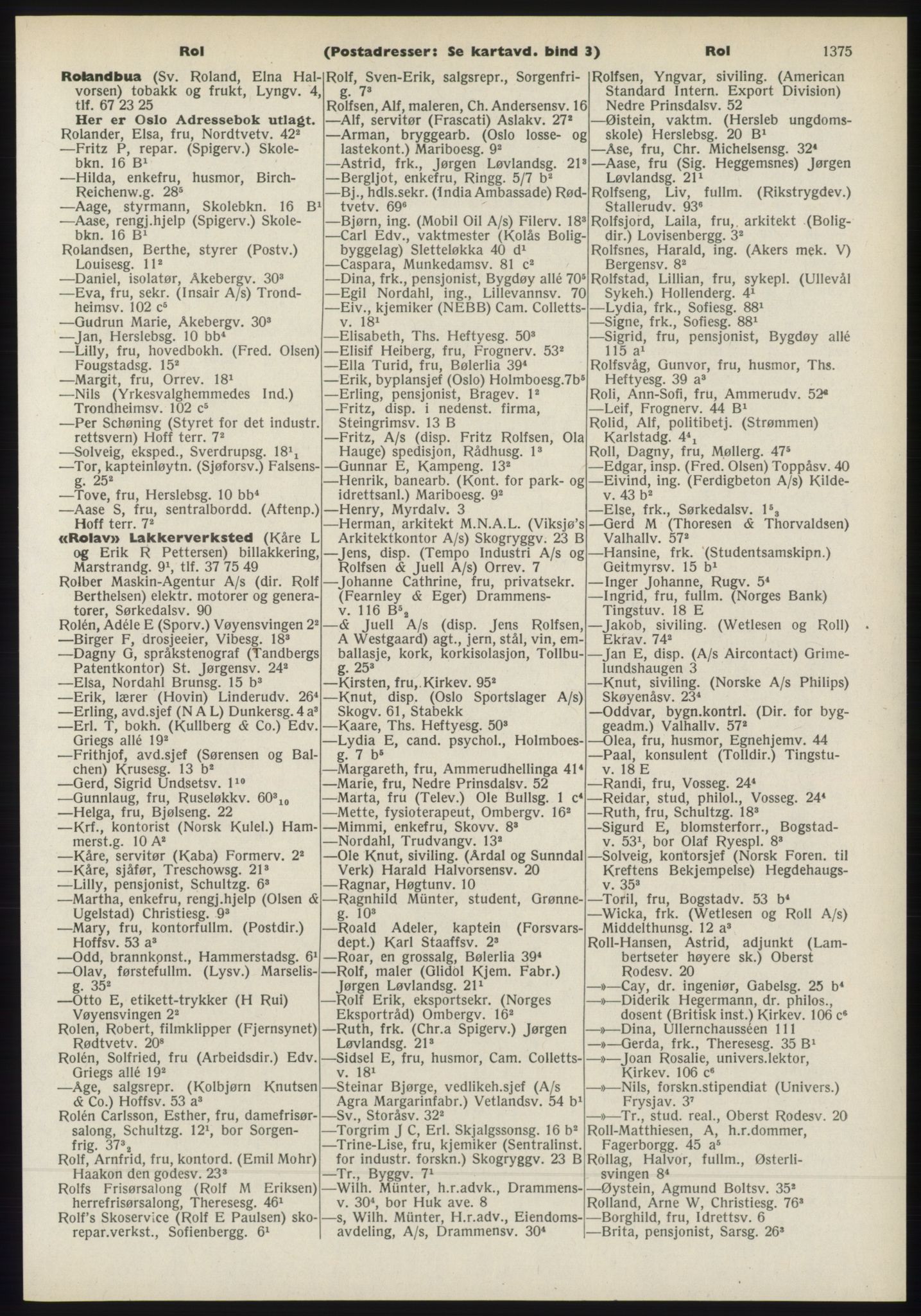 Kristiania/Oslo adressebok, PUBL/-, 1970-1971, s. 1375