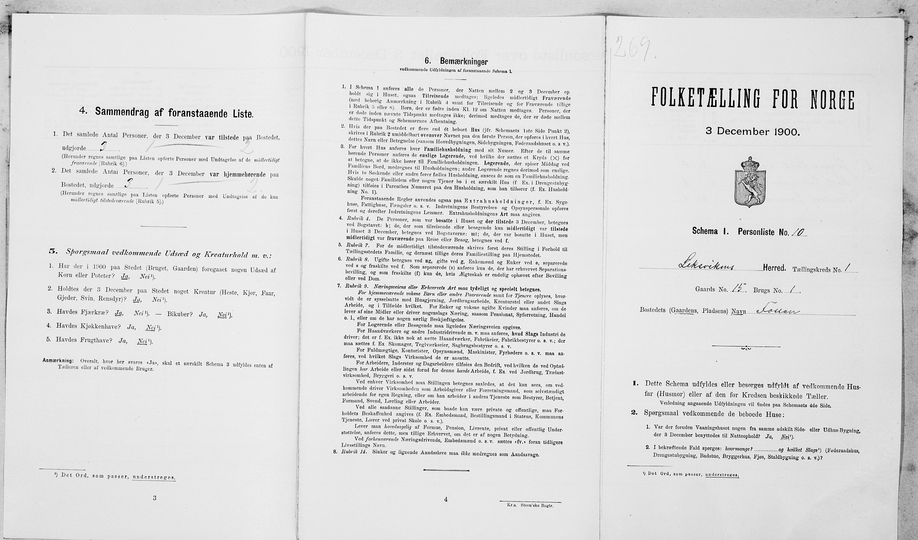 SAT, Folketelling 1900 for 1718 Leksvik herred, 1900, s. 88